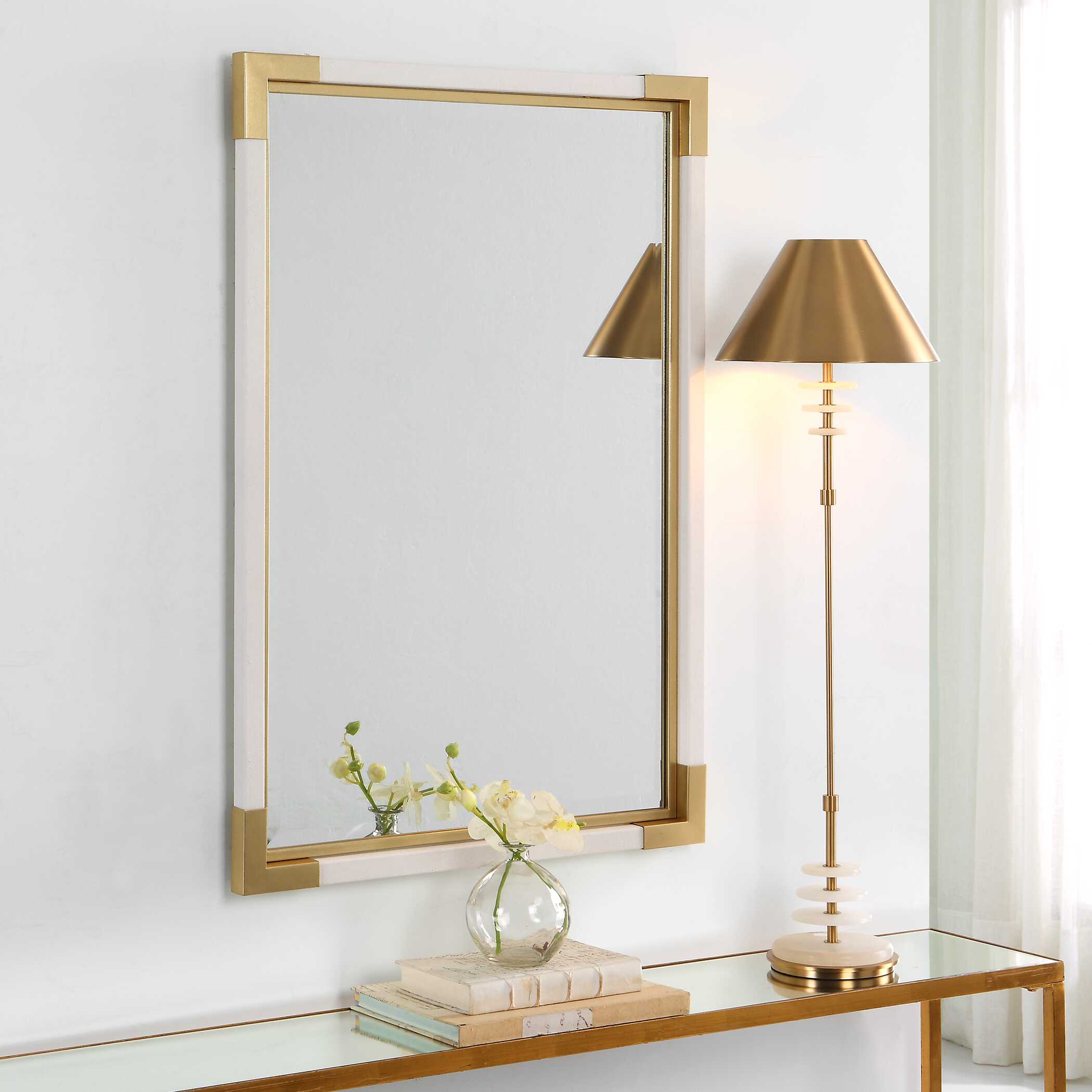 Malik White & Gold Mirror - Image 3