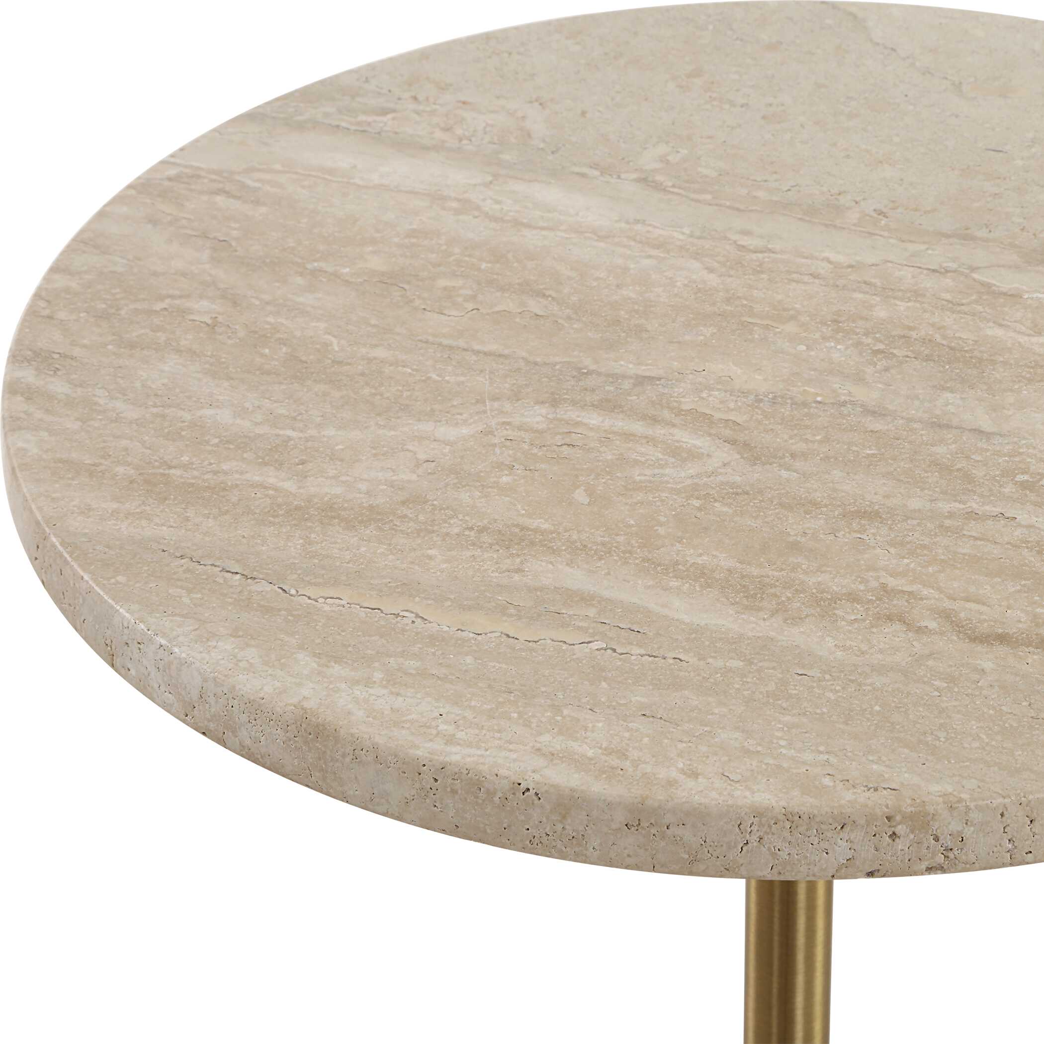 Malya Travertine Accent Table - Image 3