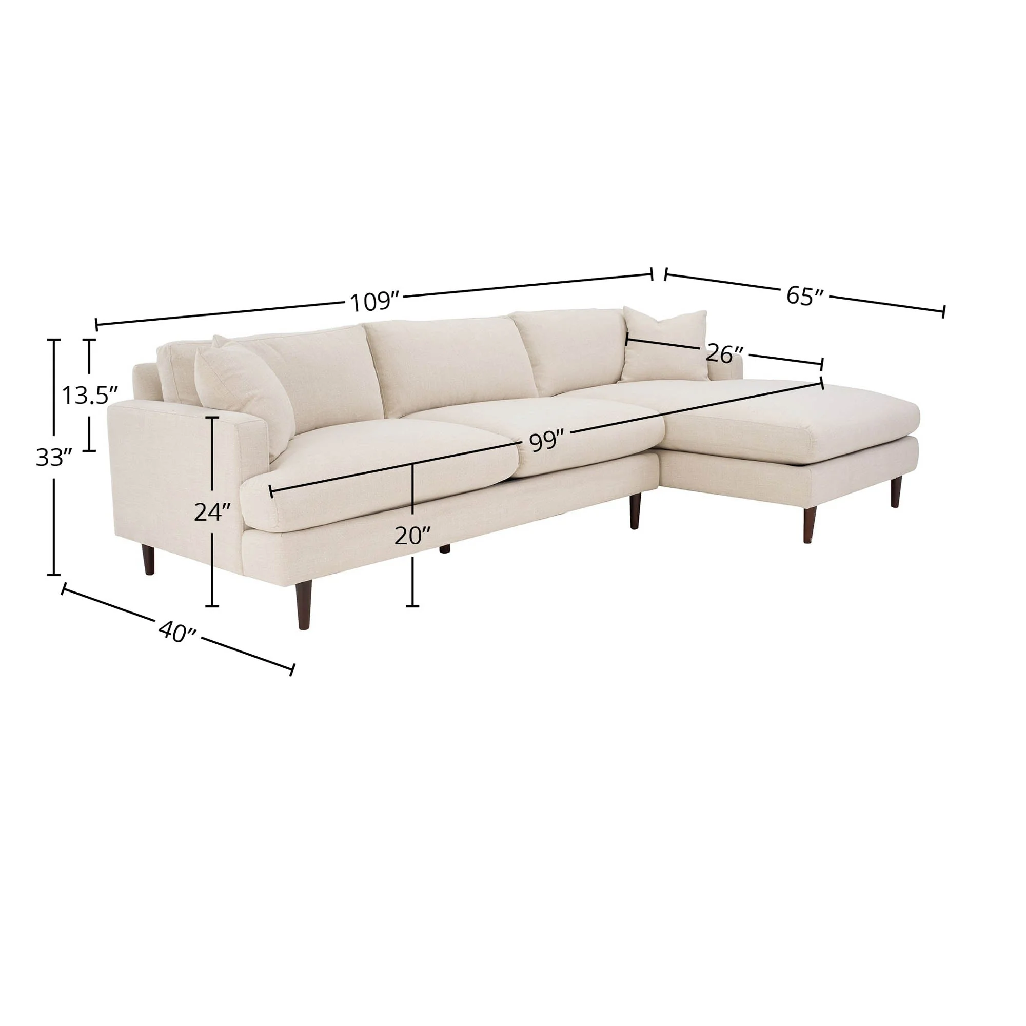 Martha Right Sectional Sofa - Beach Alabaster - Image 4