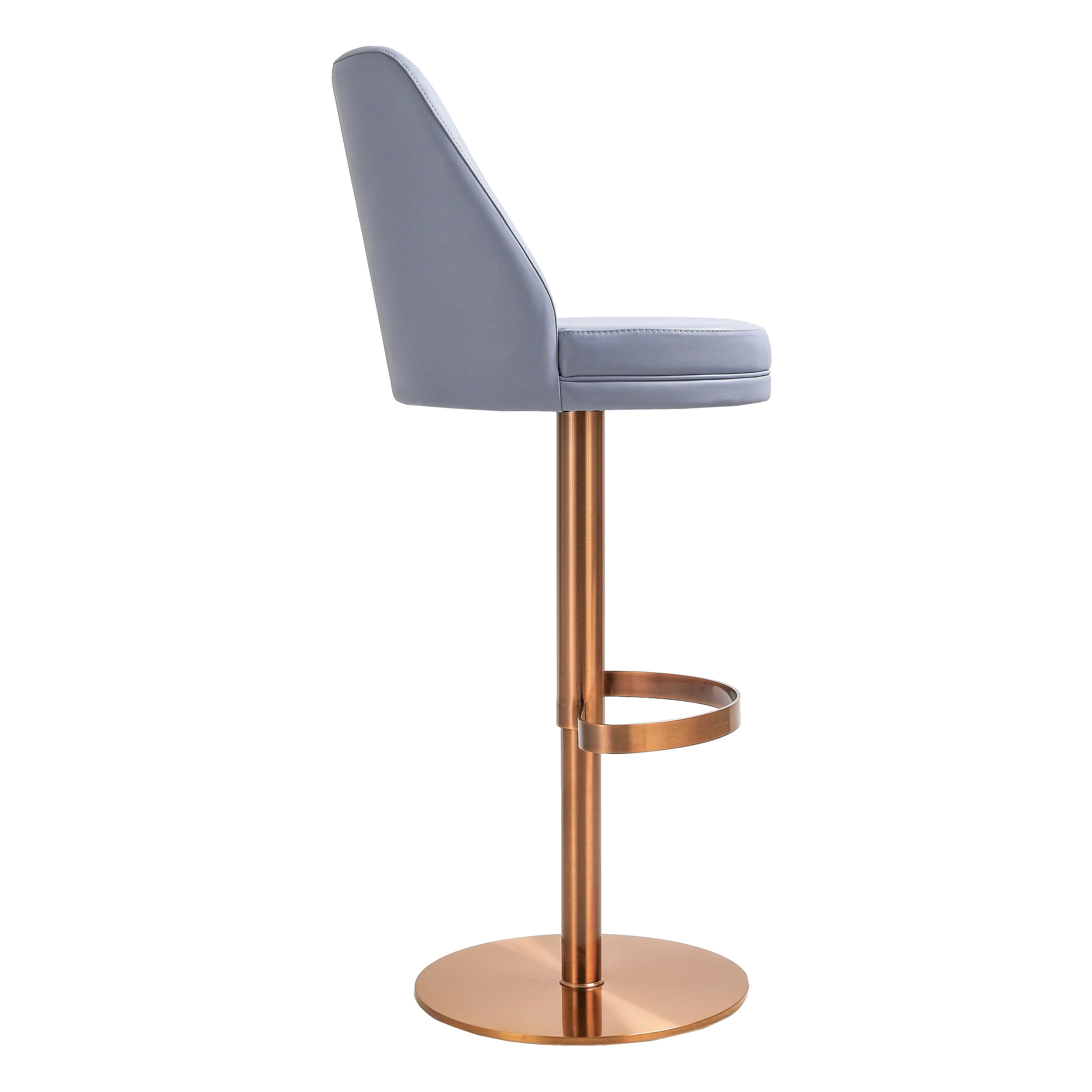 Maven Lavender Mist and Rose Gold Adjustable Swivel Stool - Image 4