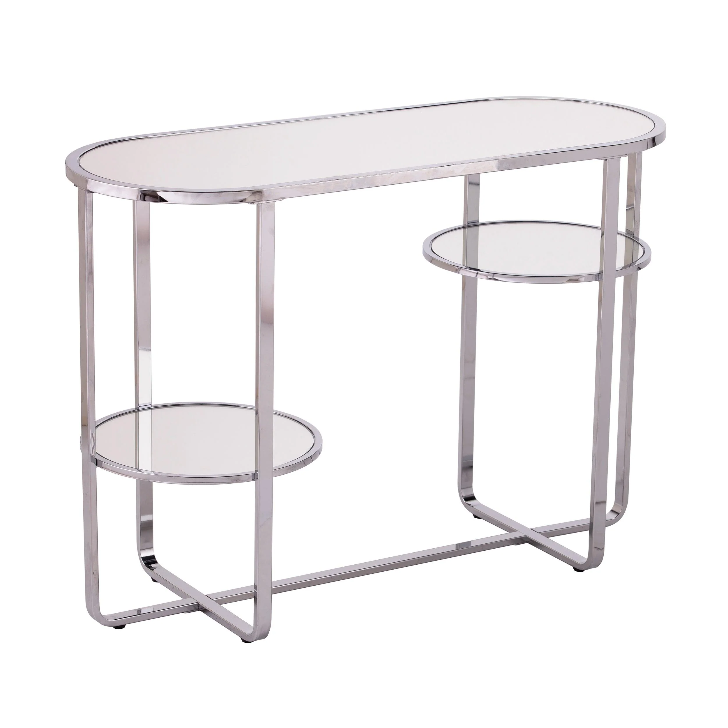 Maxina Mirrored Console Table w/ Storage - Image 5