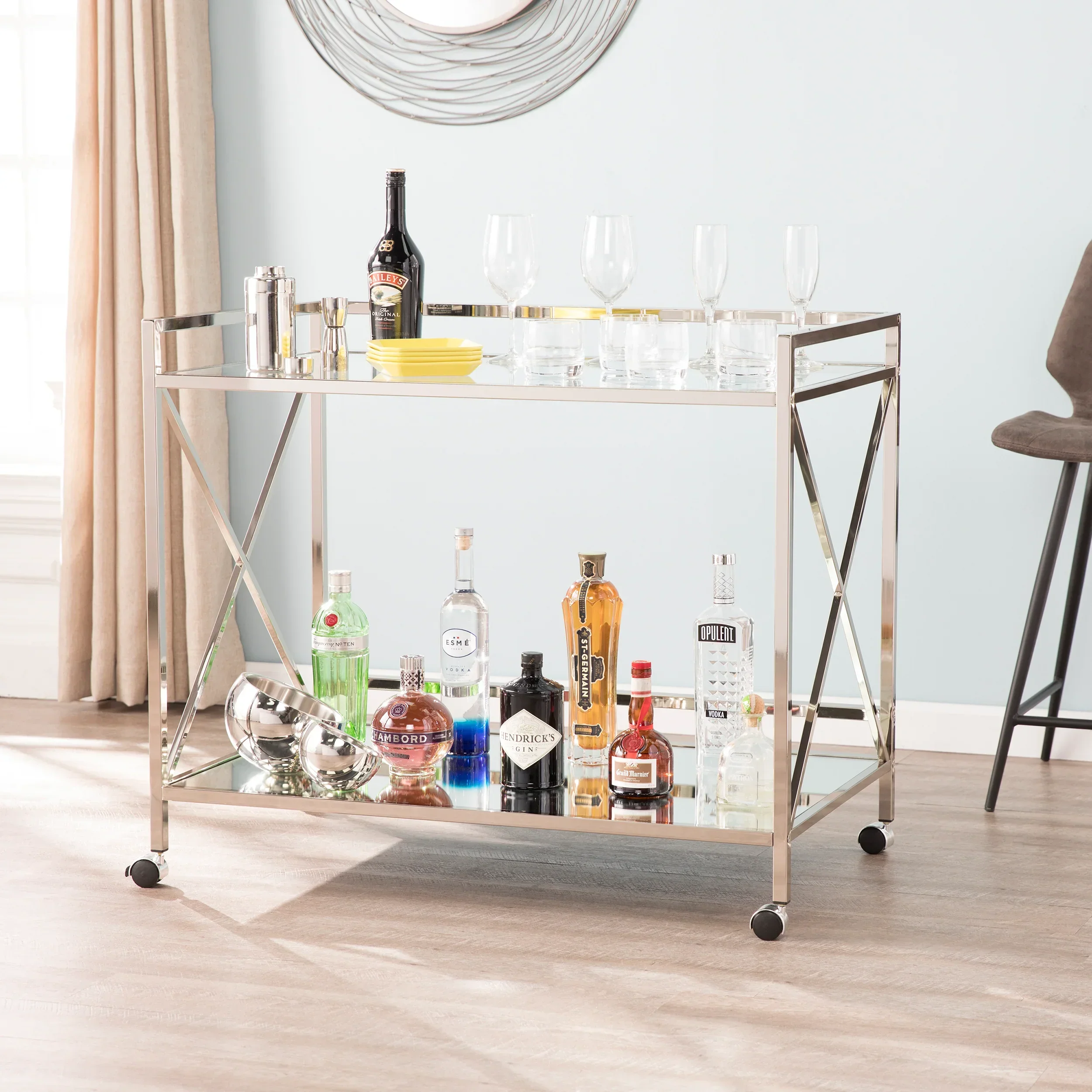 Maxton Silver Bar Cart - Image 2
