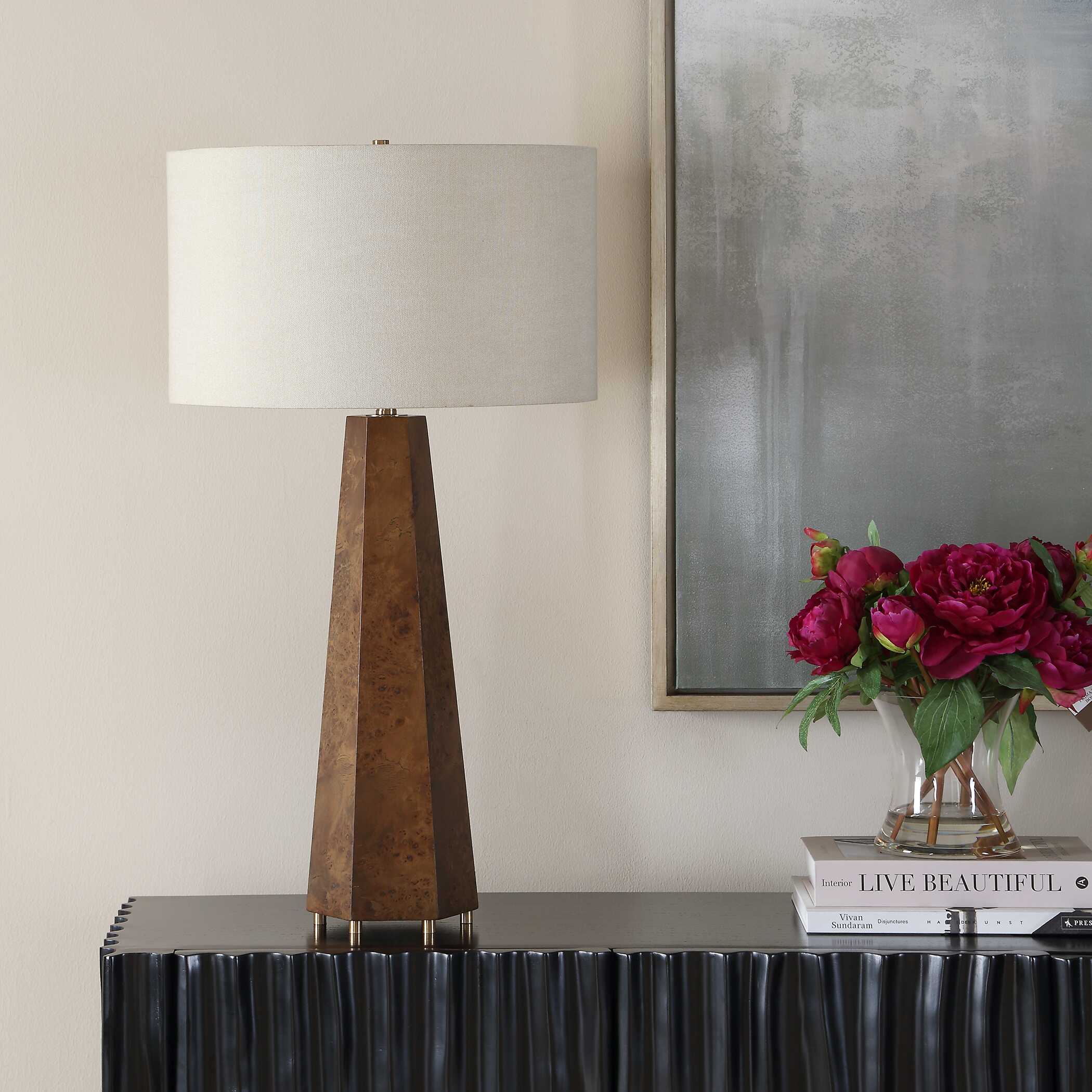 McCaffrey Tapered Burl Table Lamp - Image 3