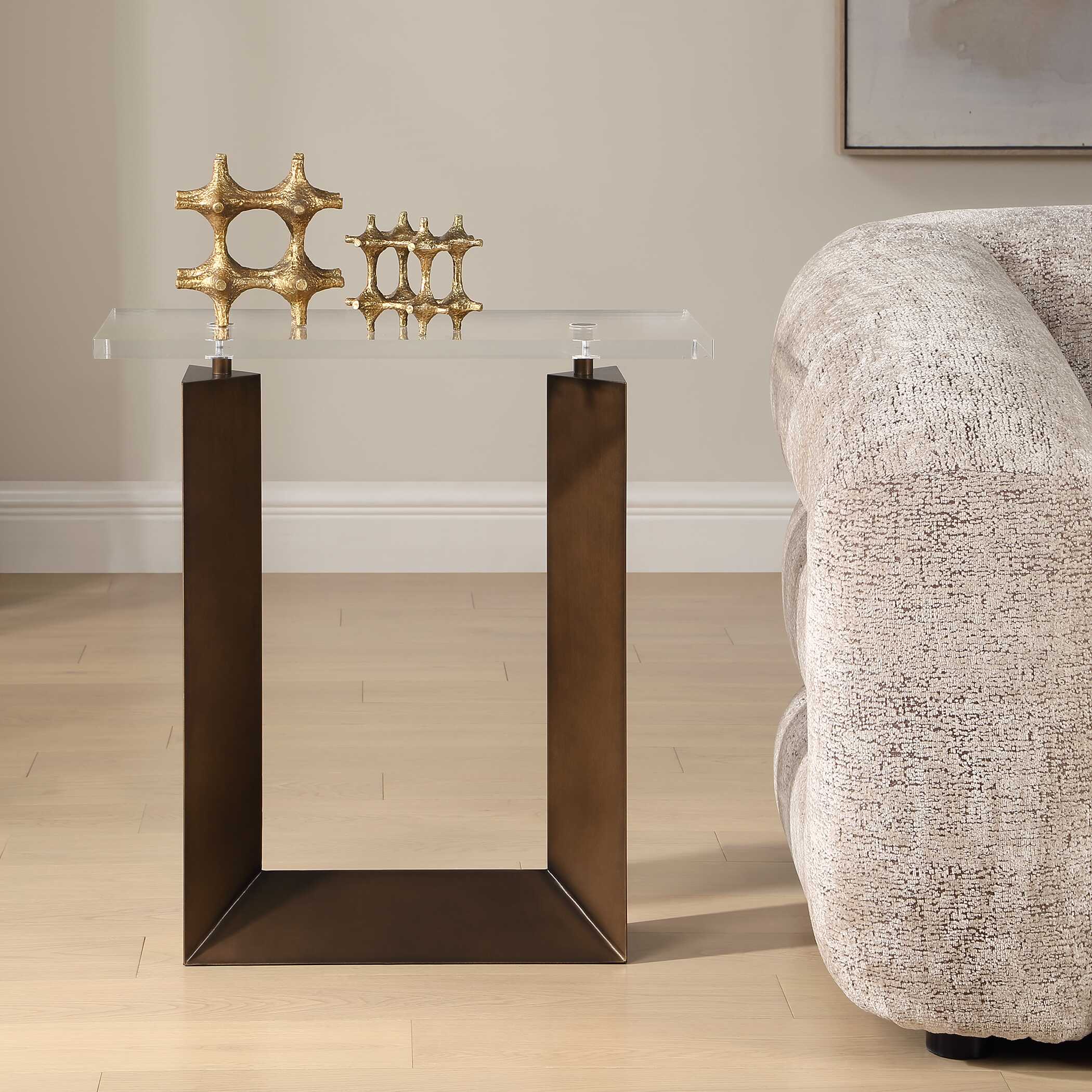 McElroy Modern Bronze Side Table - Image 2