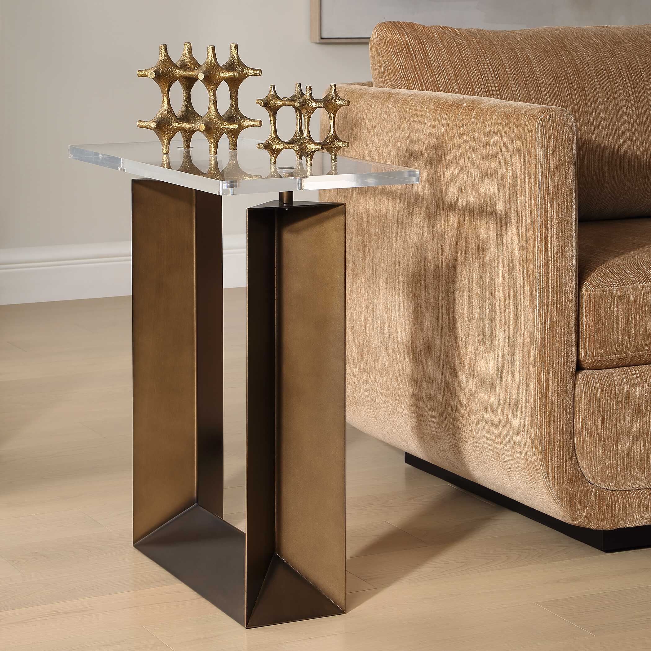 McElroy Modern Bronze Side Table - Image 3