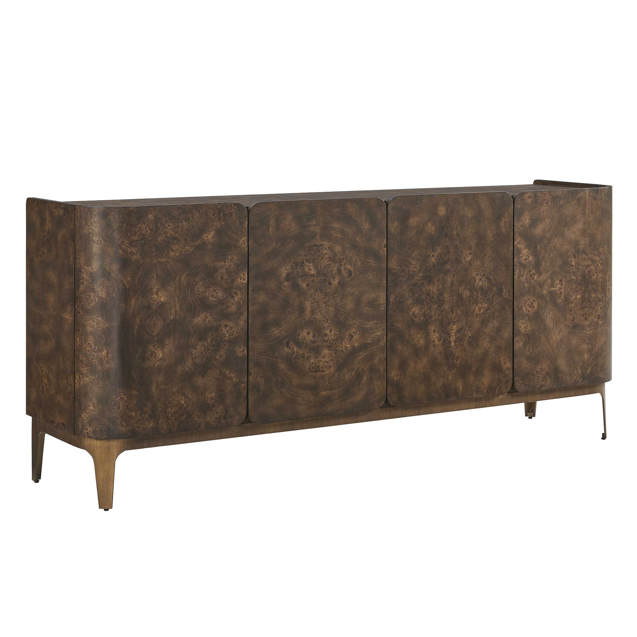 Melbourne Mappa Burl 4 Door Cabinet - Image 3