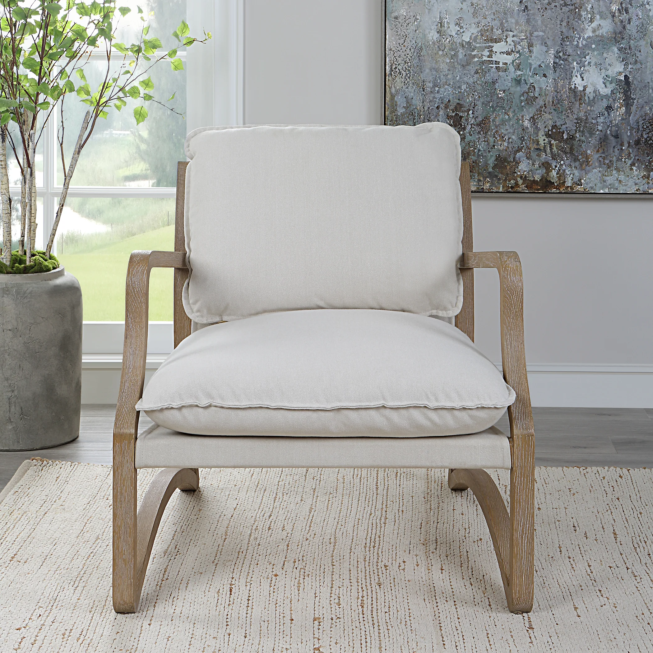 Melora Solid Oak Accent Chair - Image 10