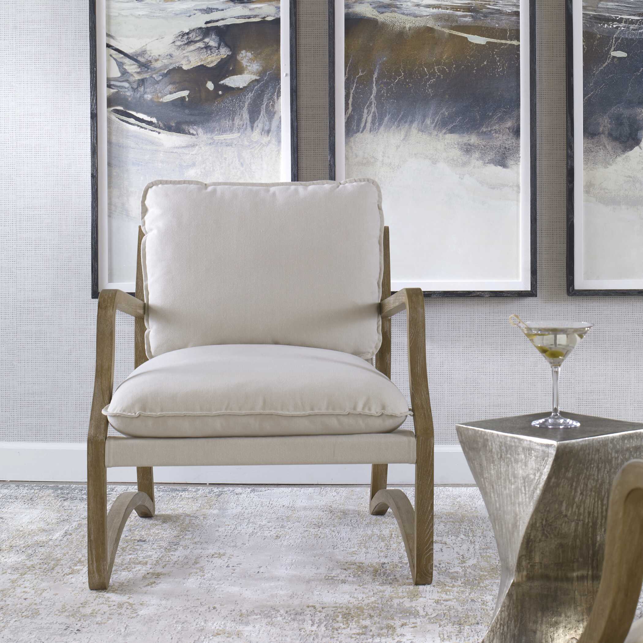 Melora Solid Oak Accent Chair - Image 2