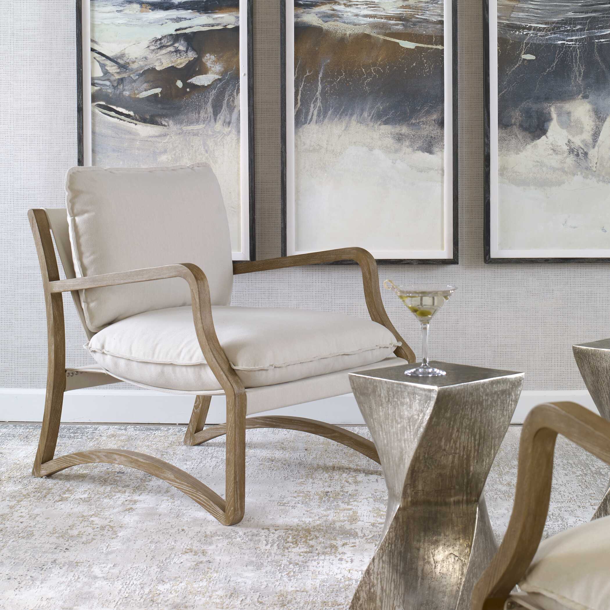 Melora Solid Oak Accent Chair - Image 3