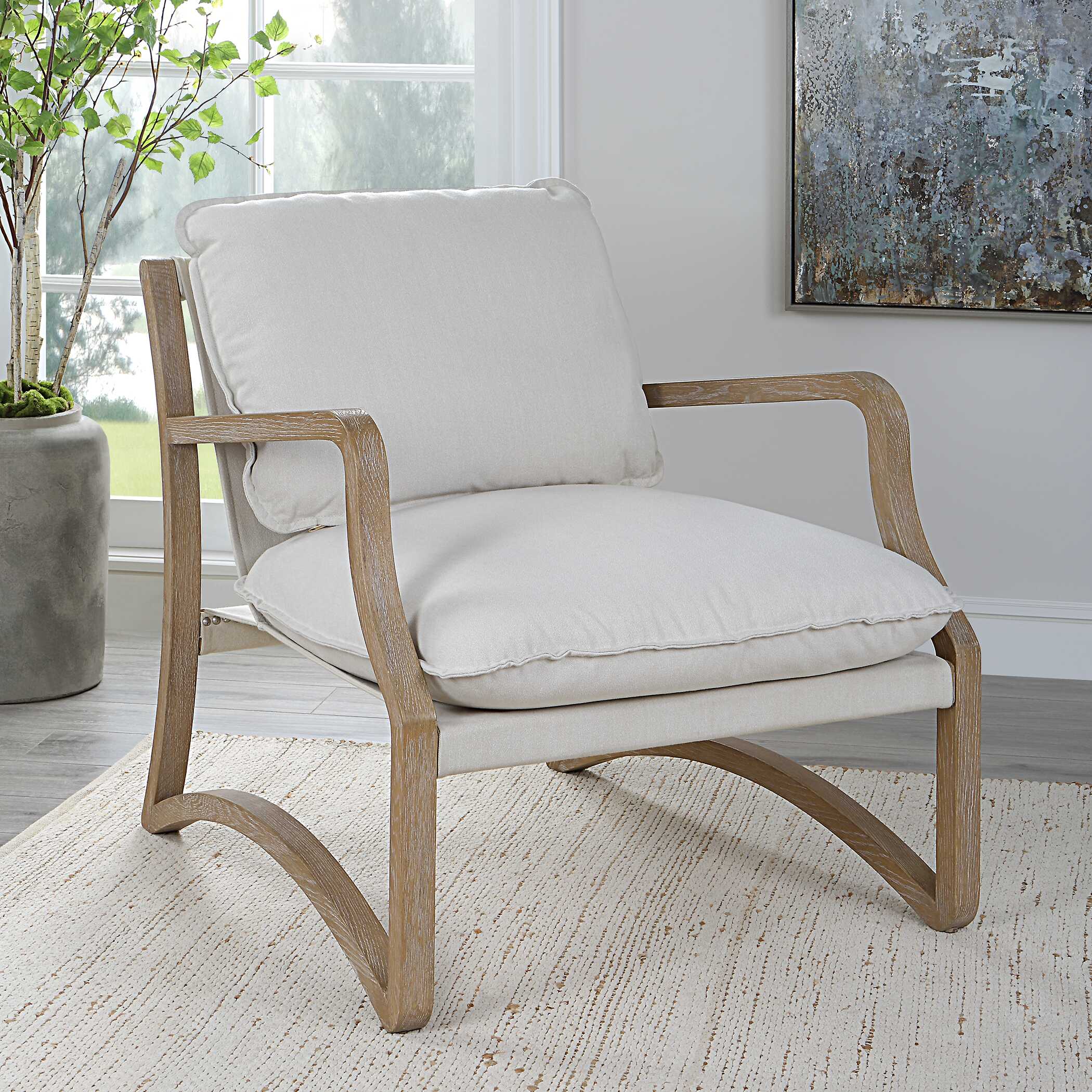 Melora Solid Oak Accent Chair - Image 4