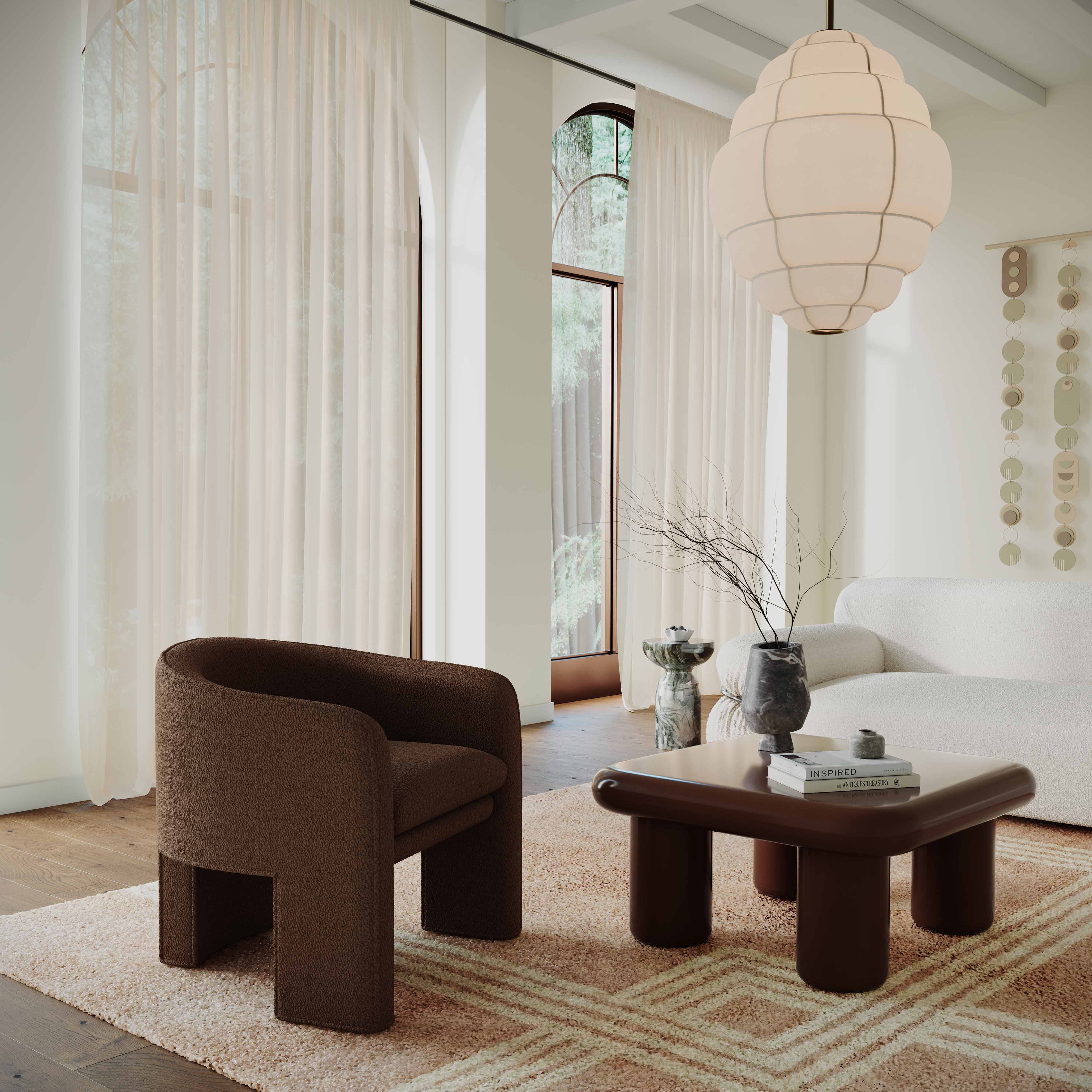 Memphis 33.5" Glossy Square Coffee Table - Image 8