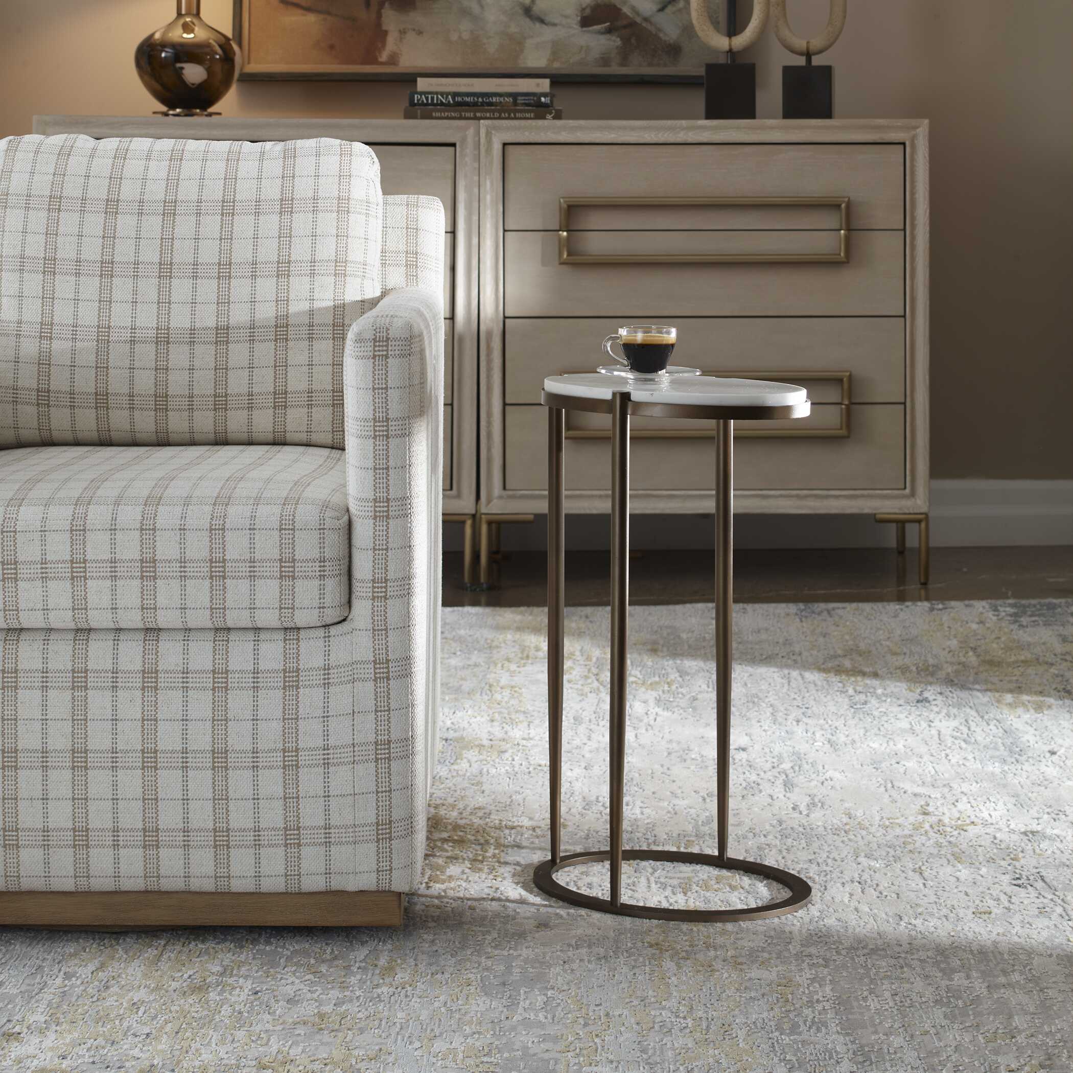 Mercier Round Marble Accent Table - Image 2