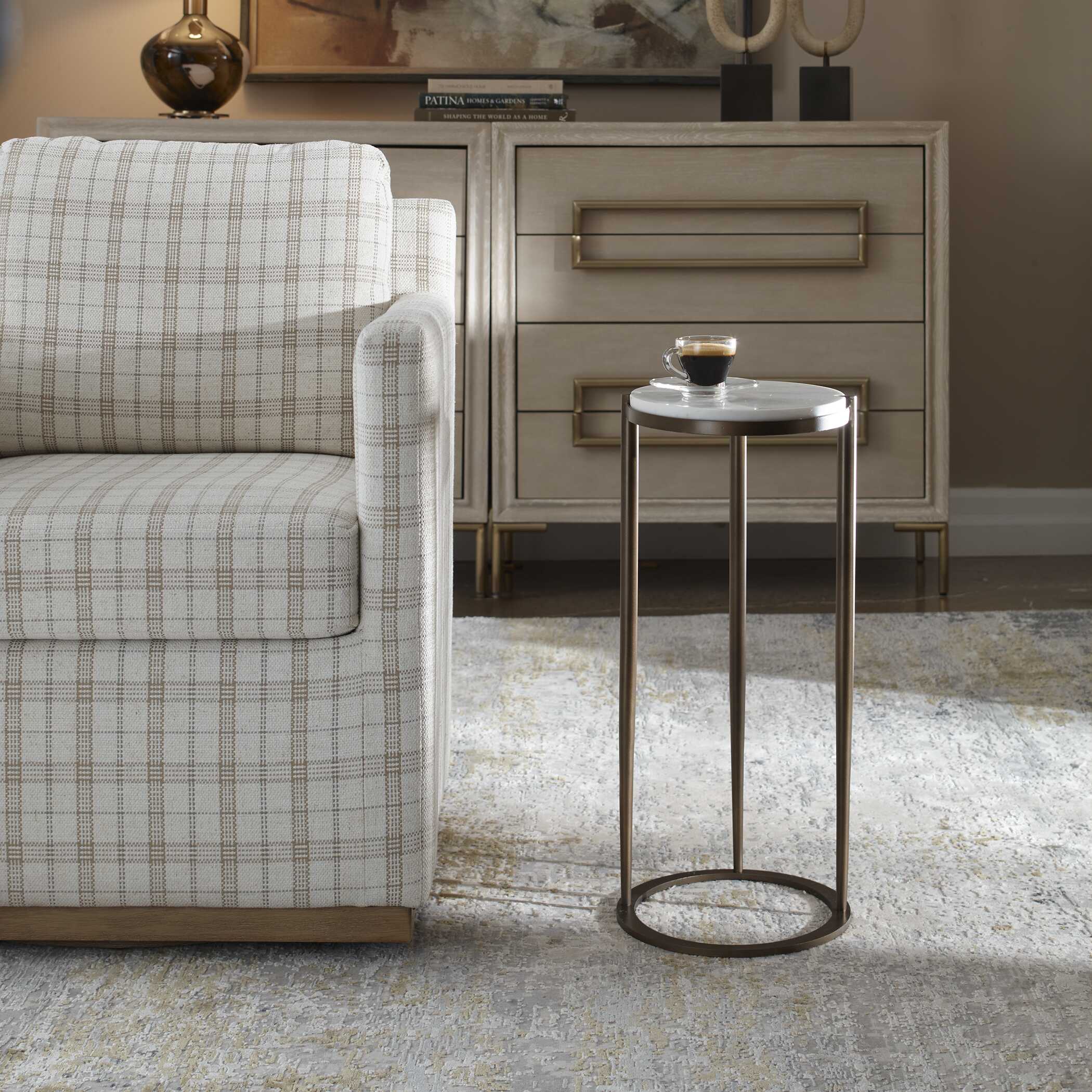 Mercier Round Marble Accent Table - Image 3