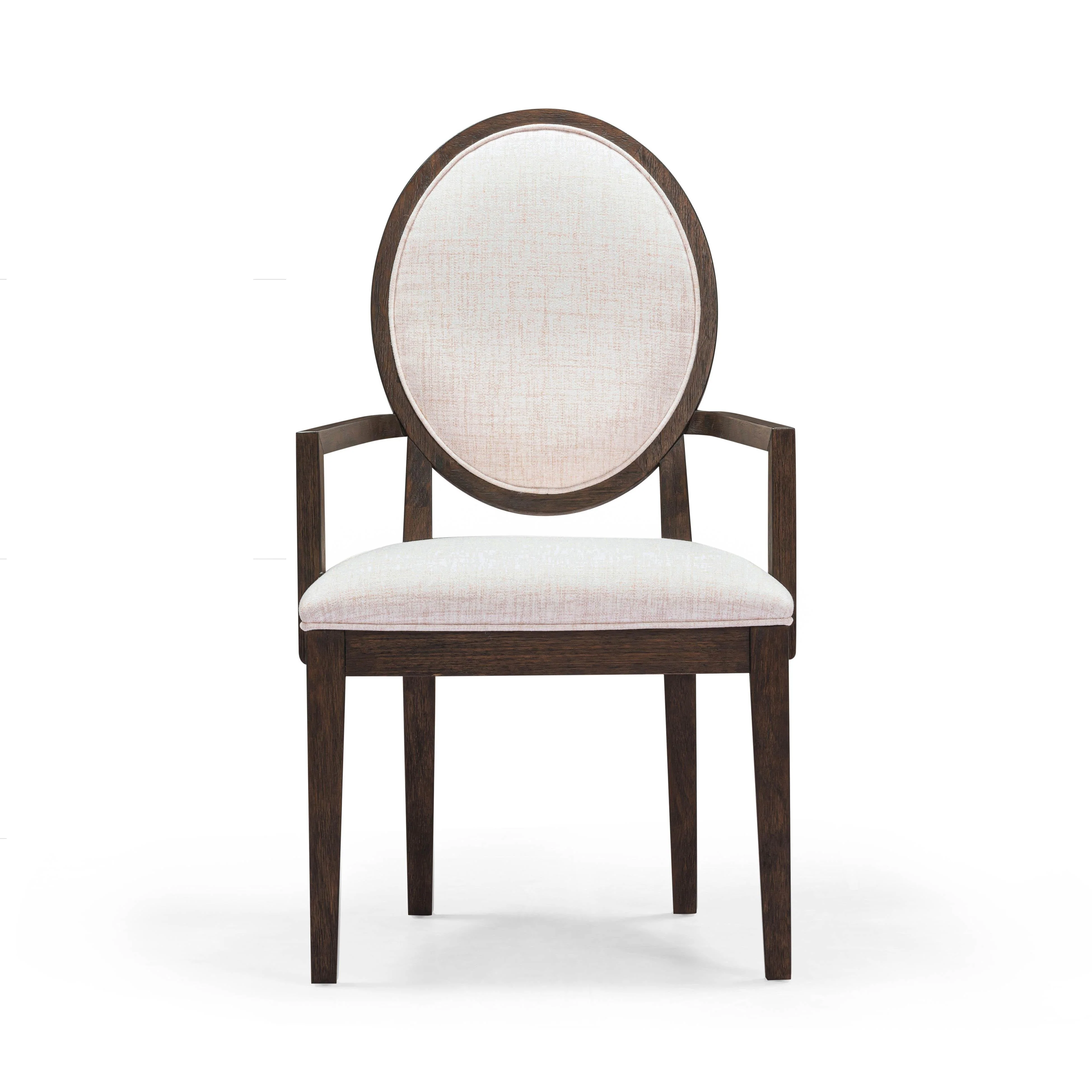 Mila Dark Brown and Beige Performance Fabric Dining Armchair - Image 2
