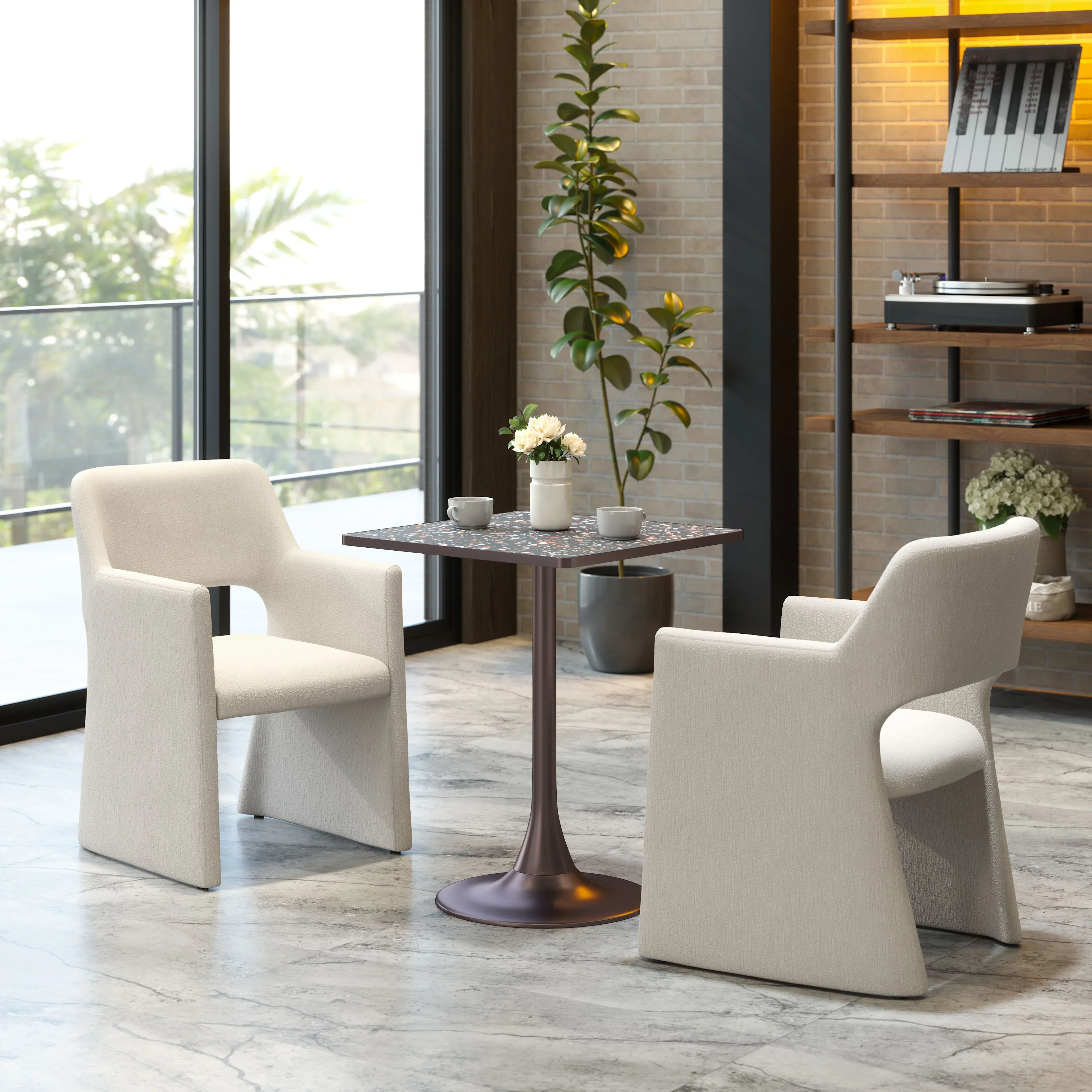 Minet Dining Chair Linen White - Image 3