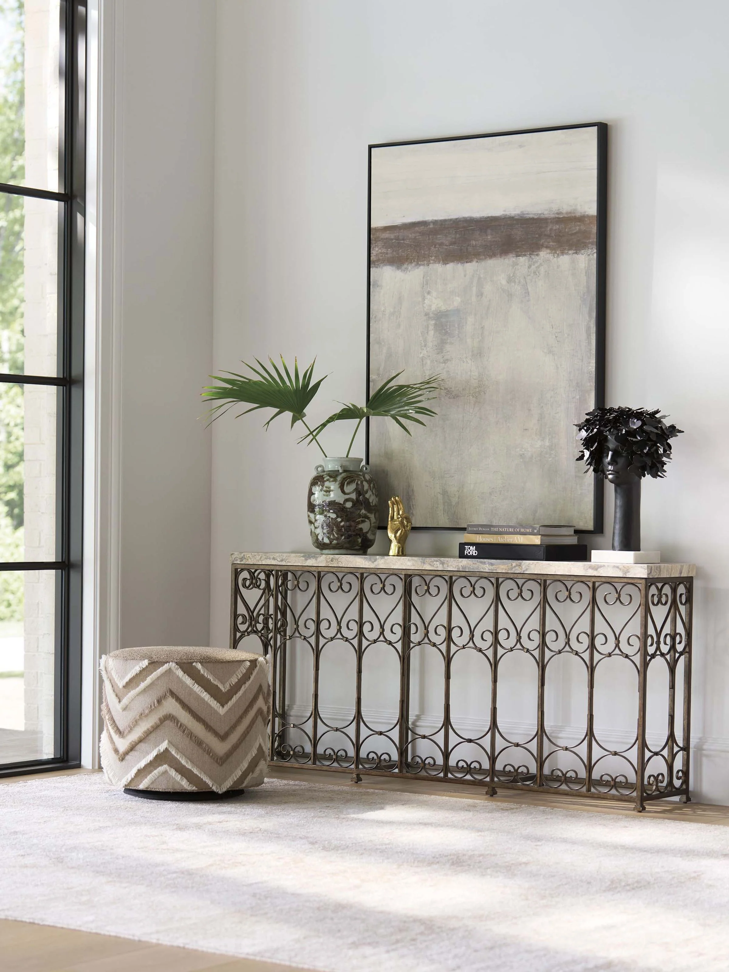 Montecito Fletcher Metal Console Table - Image 2