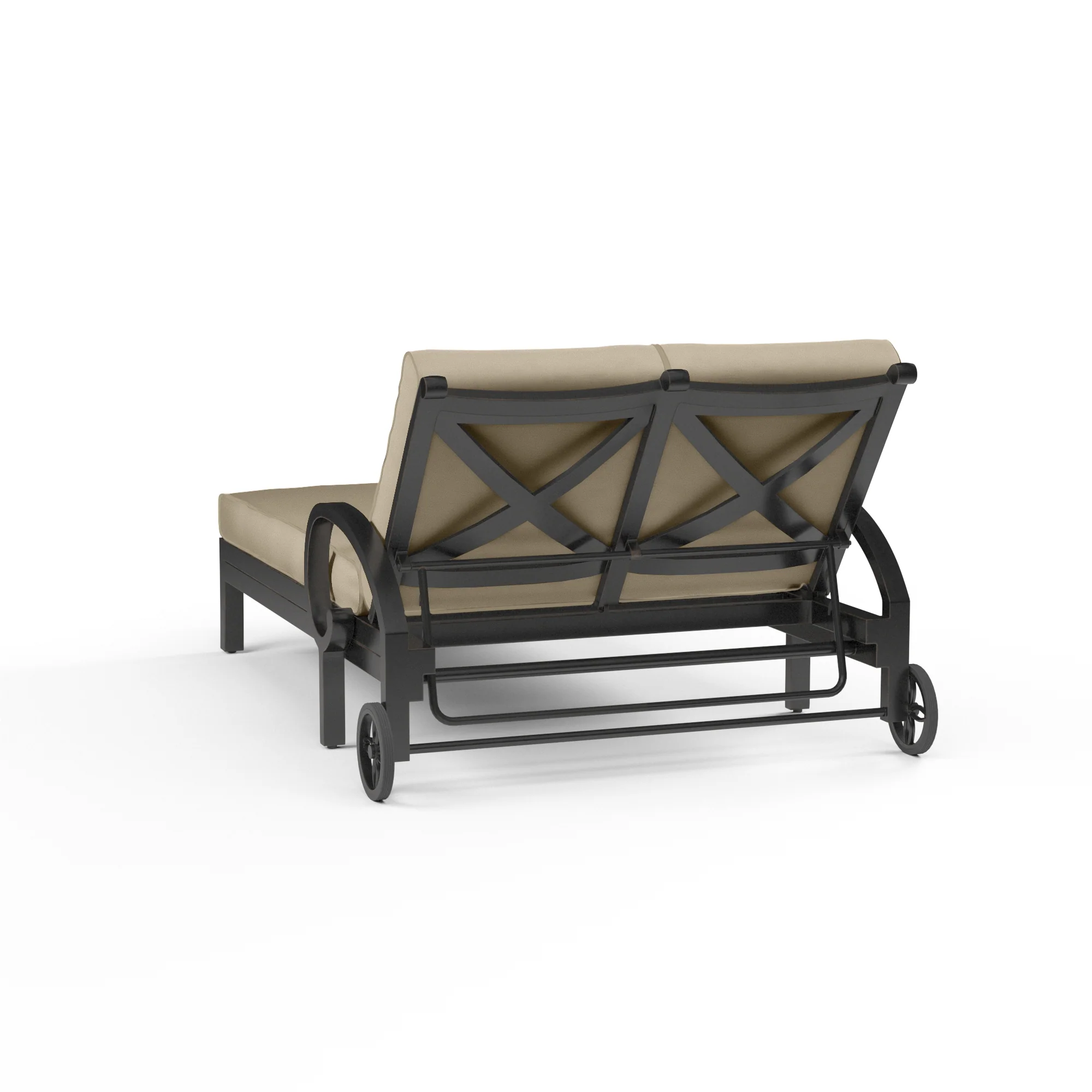 Monterey Double Chaise in Linen Stone w/ Selt Welt - Image 3