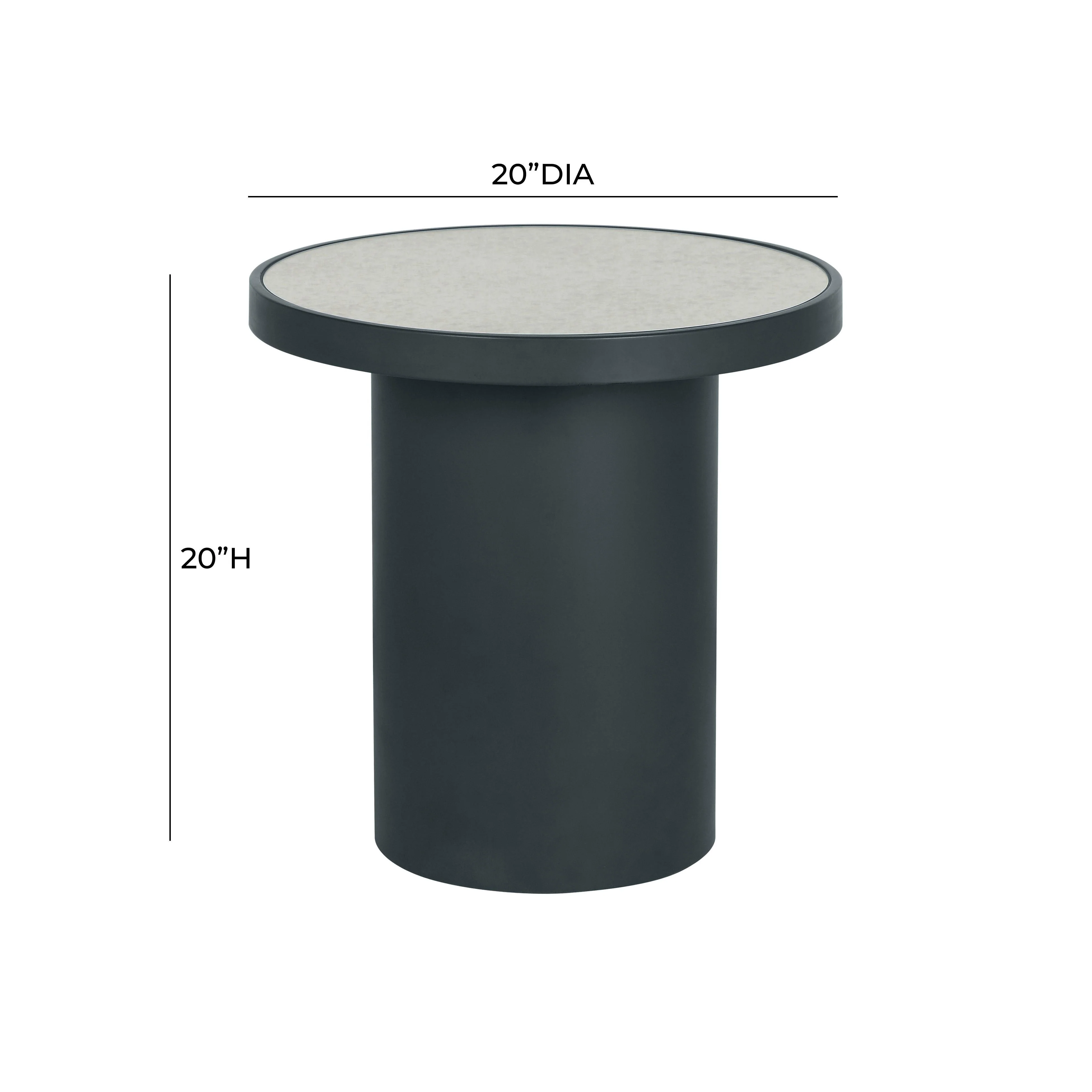 Nautilus Antique Silver Mirrored Side Table - Image 6