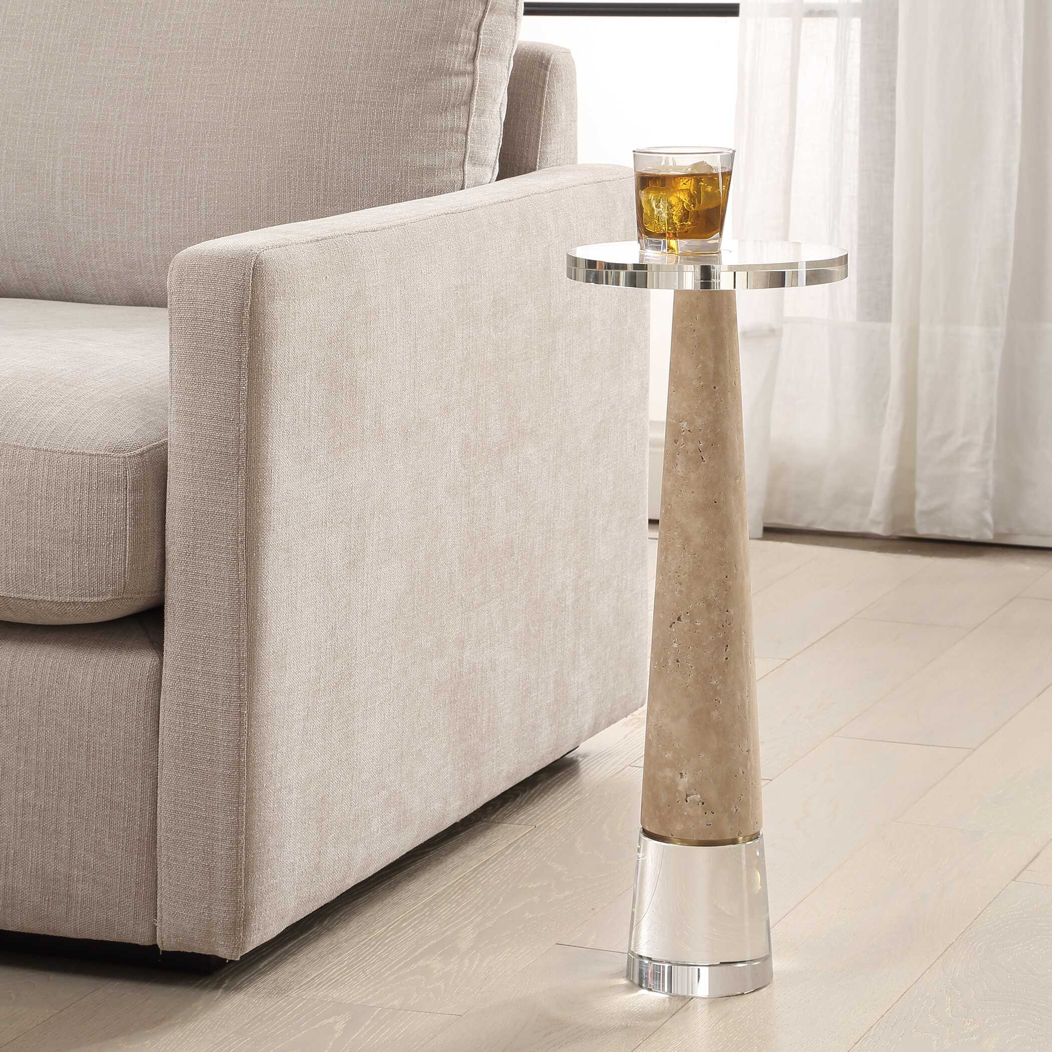 Niari Travertine Drink Table - Image 2