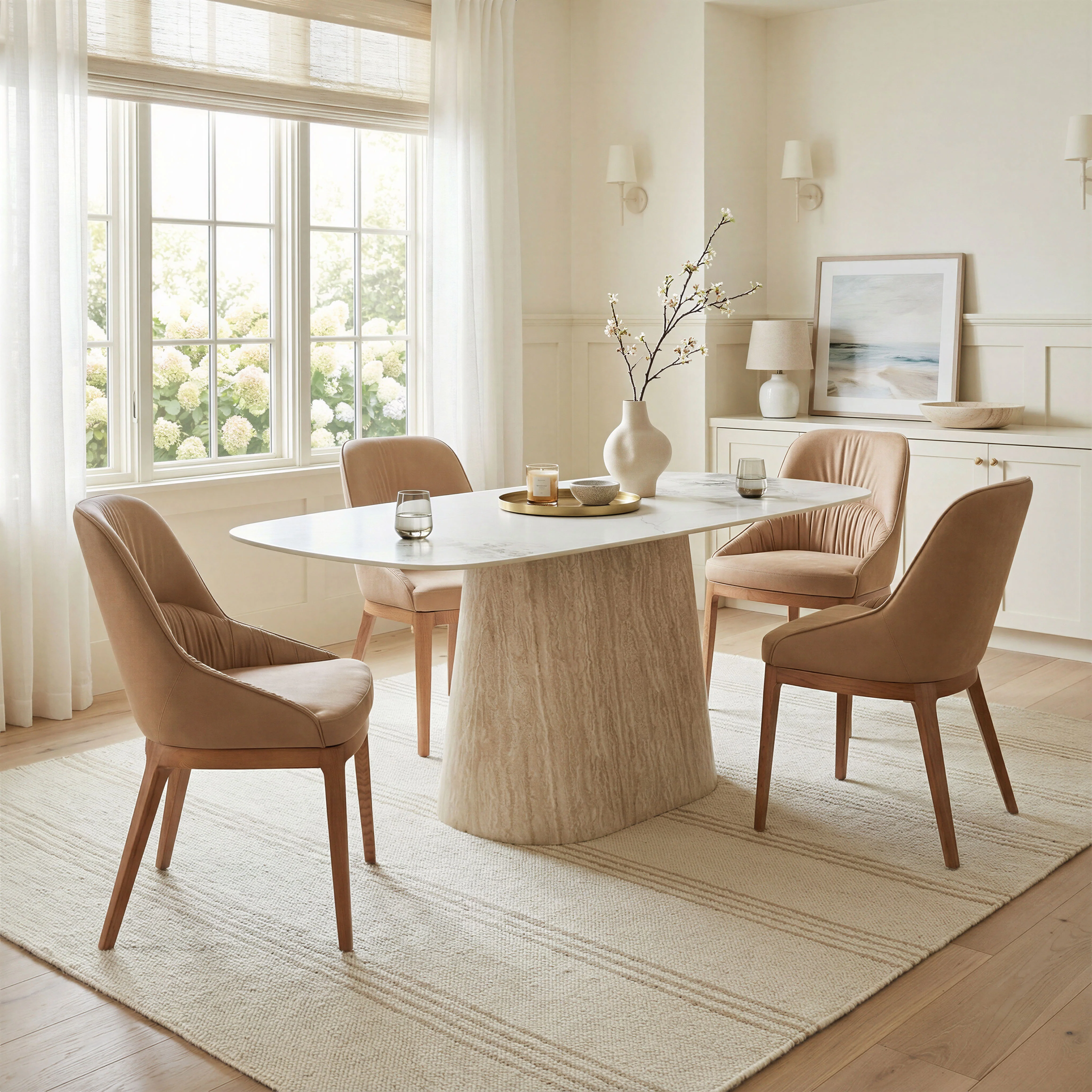 Nooka Dining Table White & Natural - Image 7