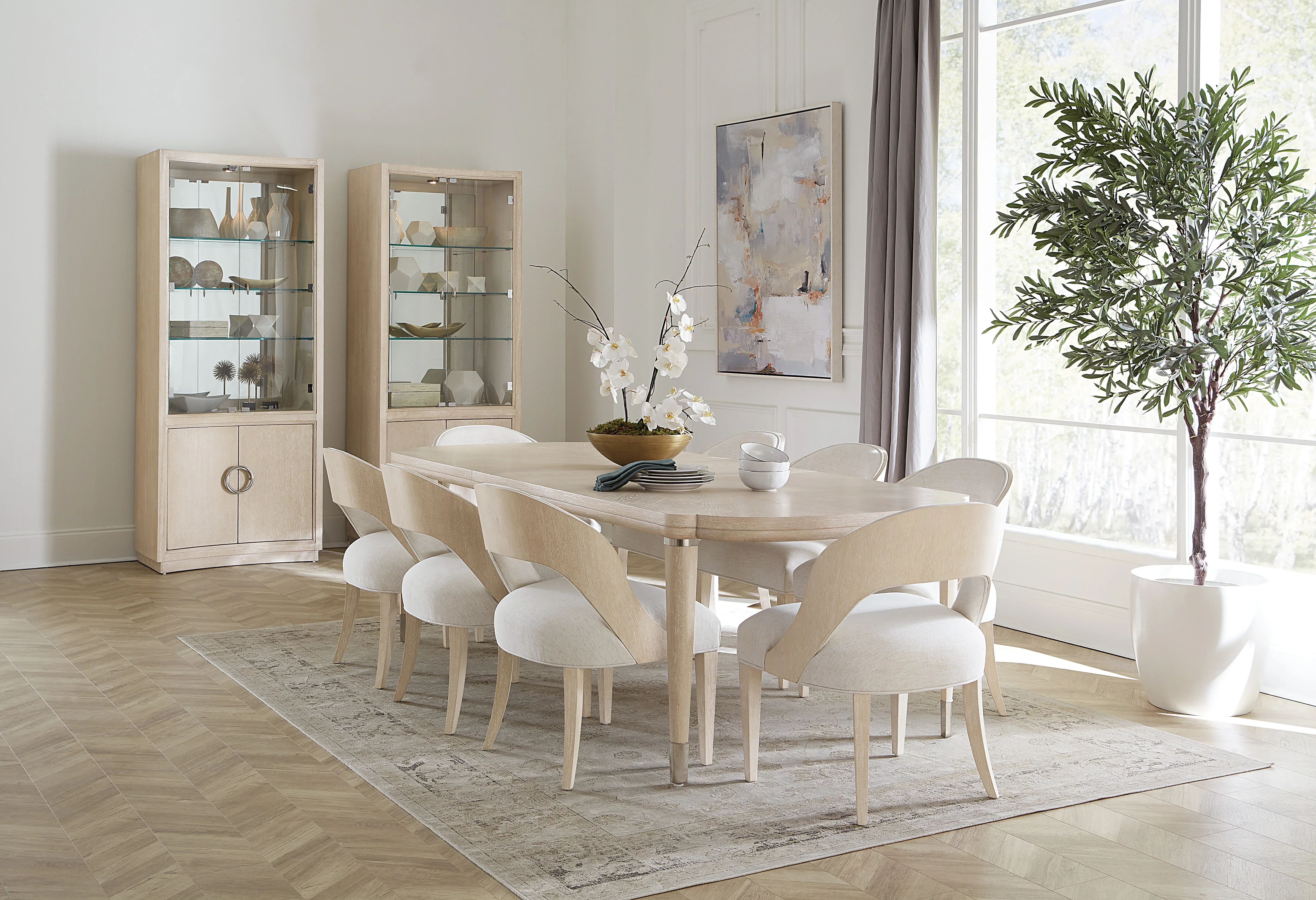 Nouveau Chic Rectangle Dining Table with 1-22in Leaf - Image 2