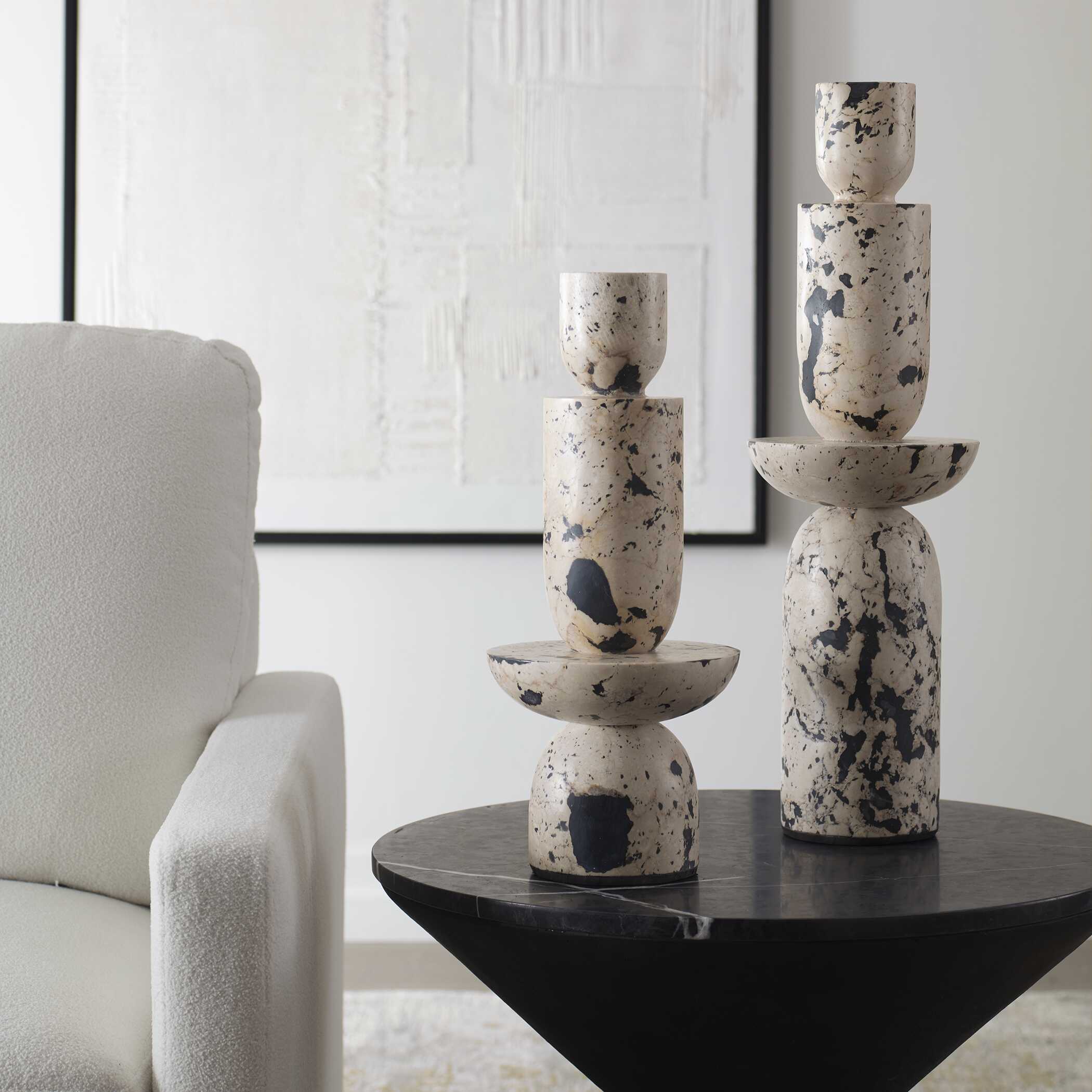 Nouveau Tower Sculptures - Set of 2 - Image 4