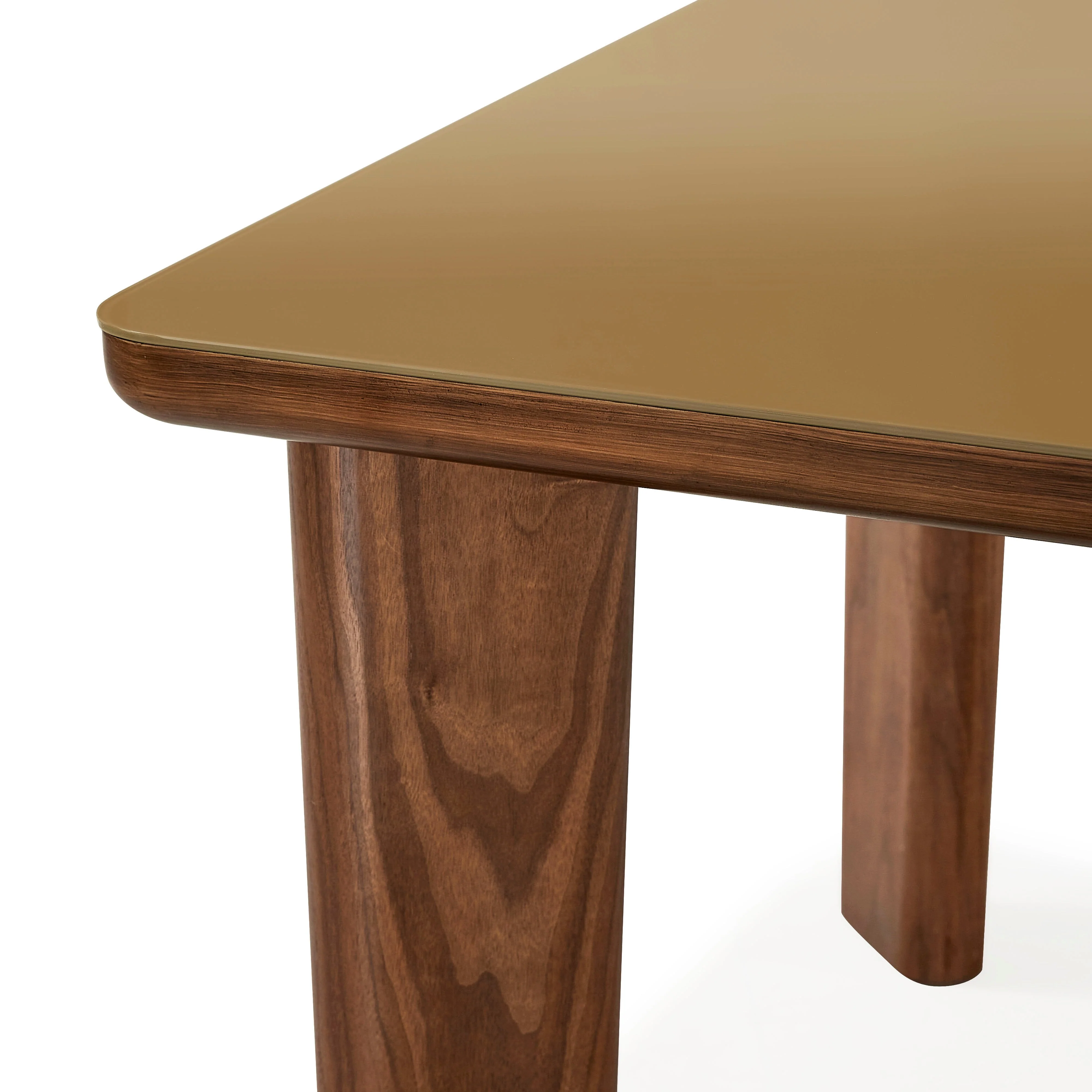 Oani 83" Walnut and Glass Rectangular Dining Table - Image 6