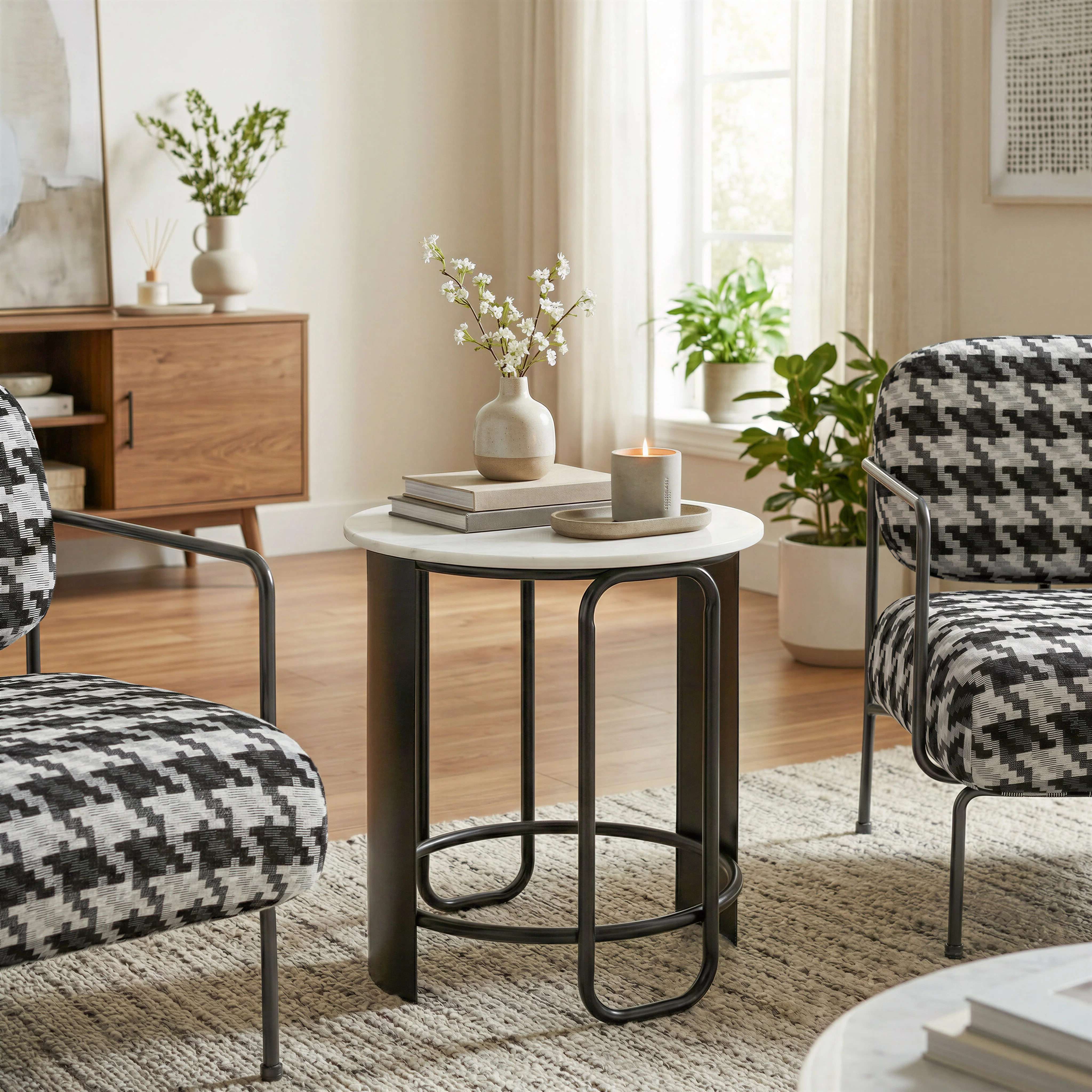 Obel Side Table White & Black - Image 6