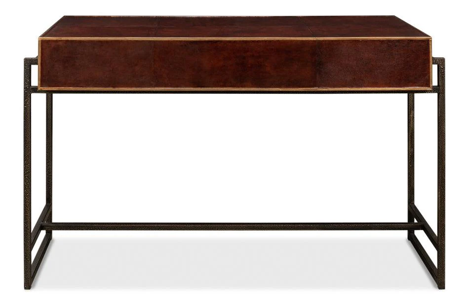 Old Brown Leather Desk - Image 3