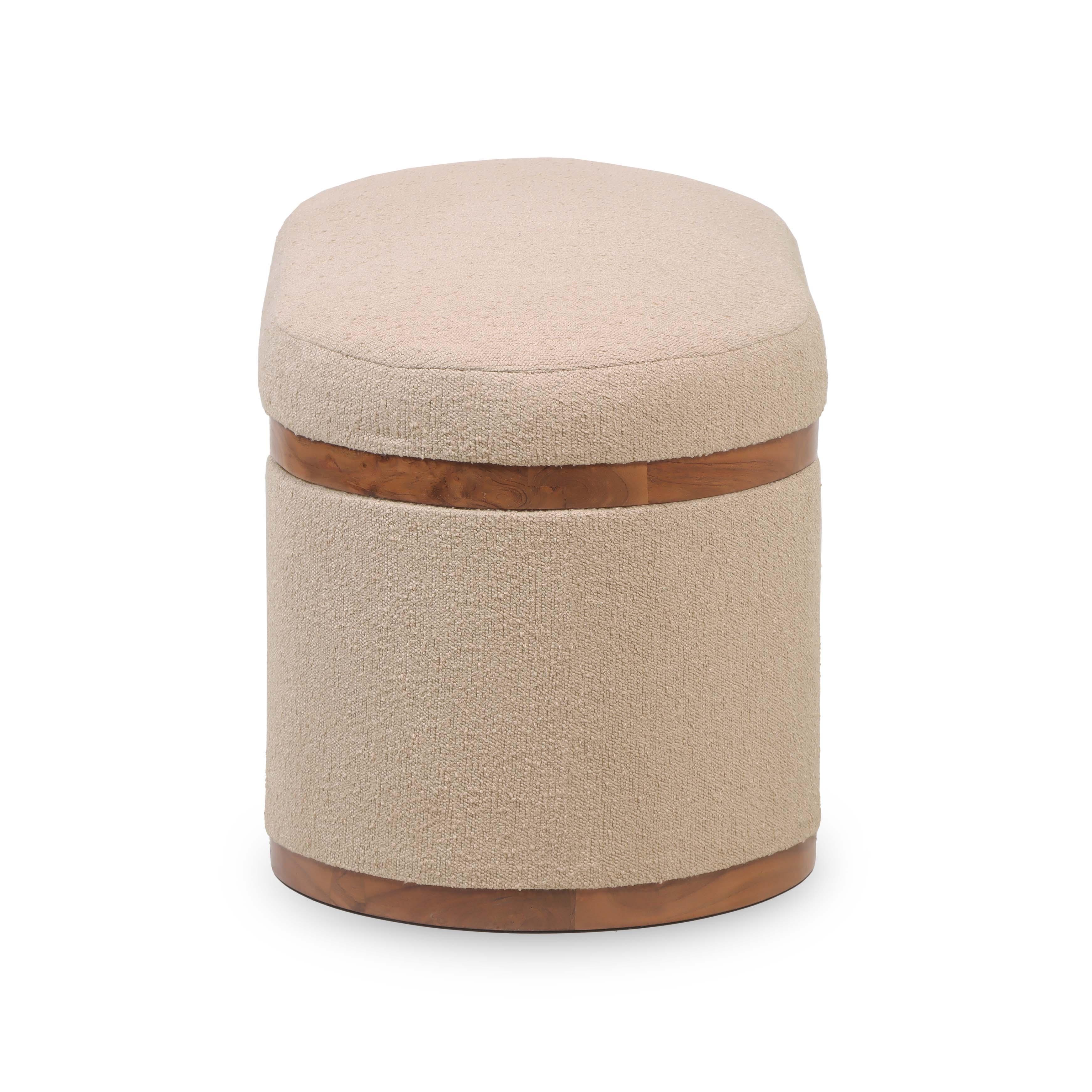 Olivier 41" Boucle Oval Storage Ottoman - Image 12