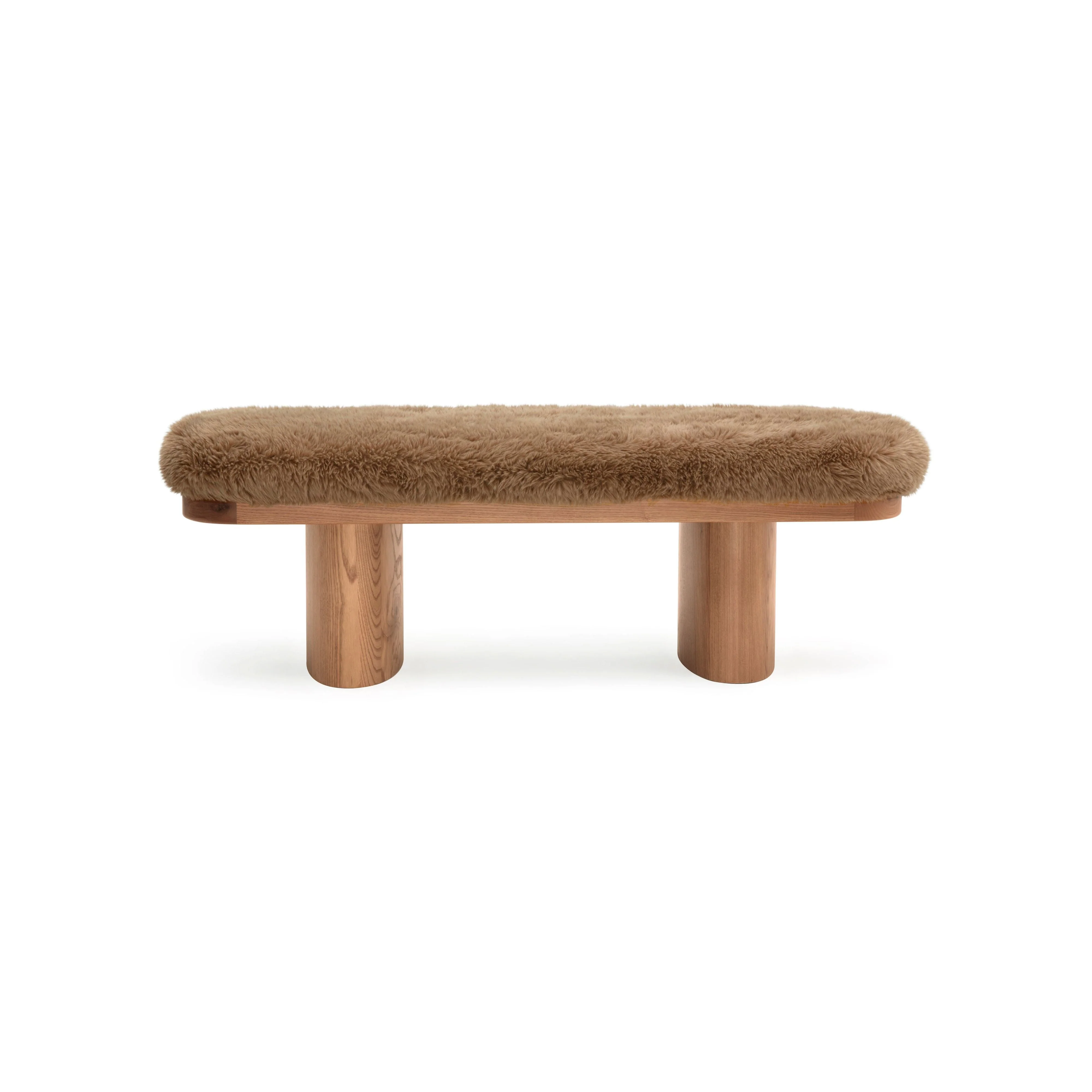 Ollie 48" Contract-Grade Straight Vegan Shearling Bench - Image 9