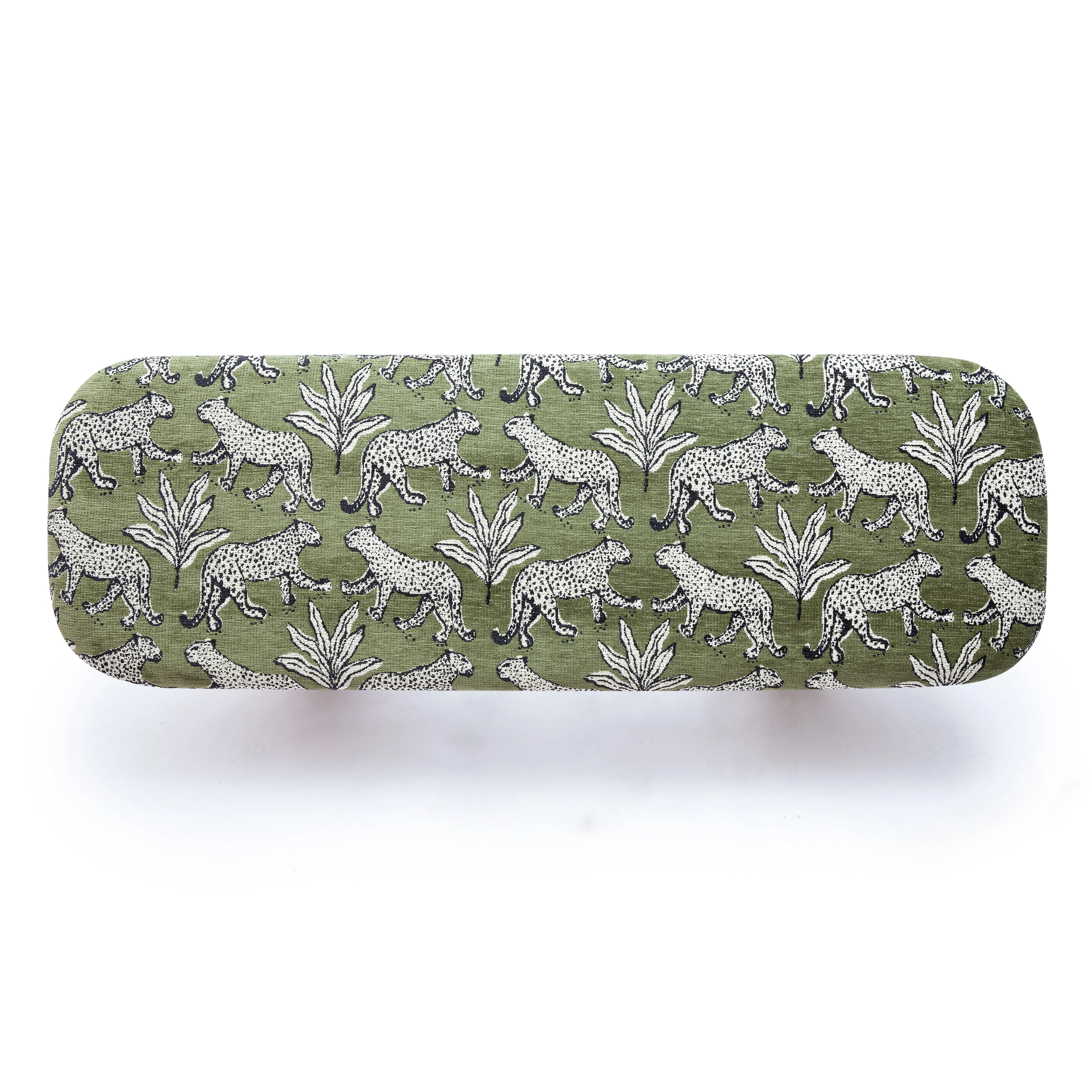 Ollie 48" Olive Green Leopard Performance Jacquard Bench - Image 5