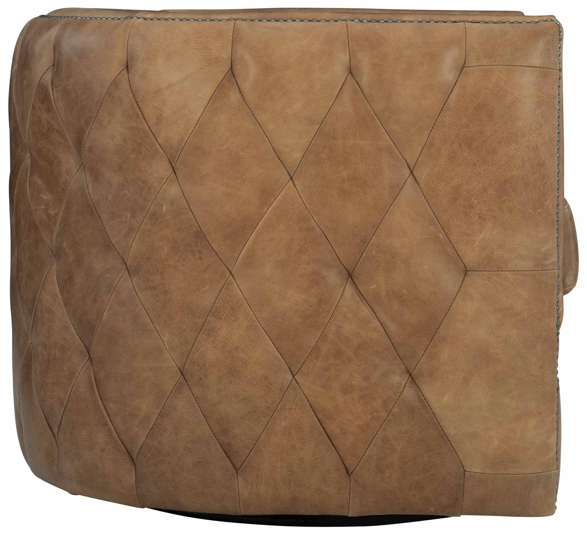 Palazzo Brown Leather Swivel Chair - Image 2