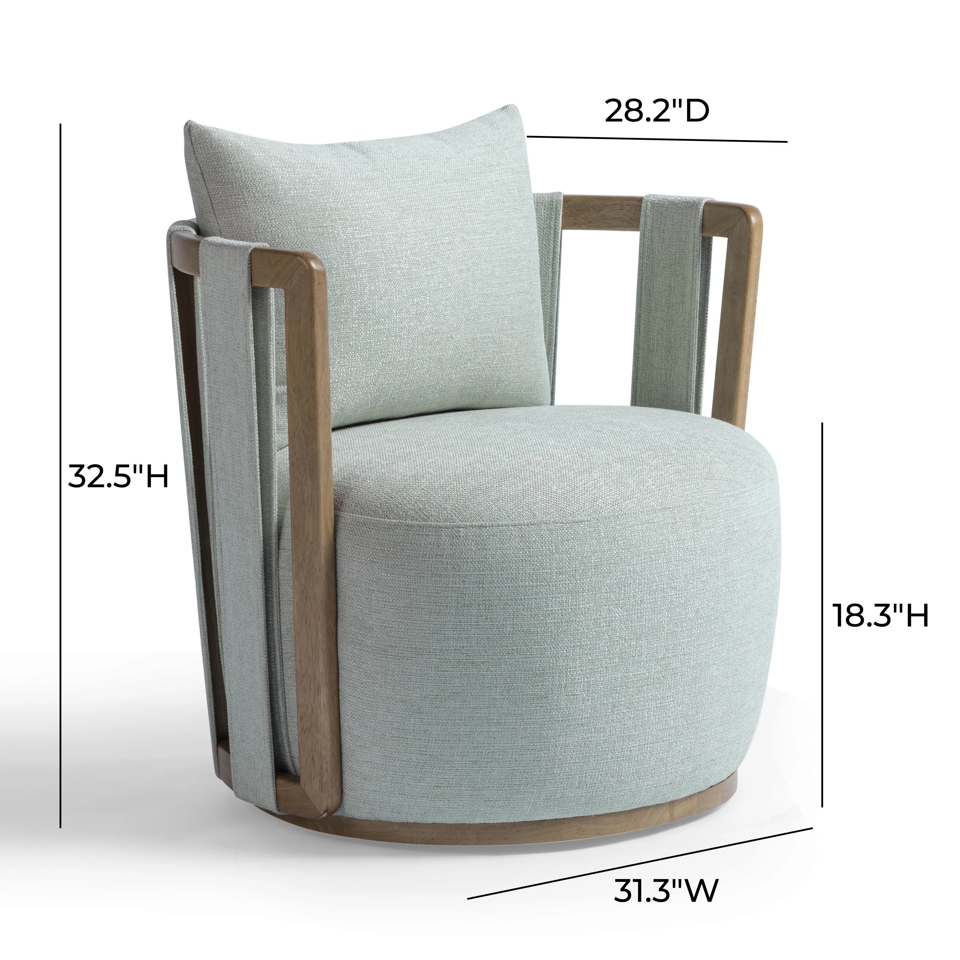 Paolo Textured Contract-Grade Weave Fabric Swivel Accent Chair - Image 11