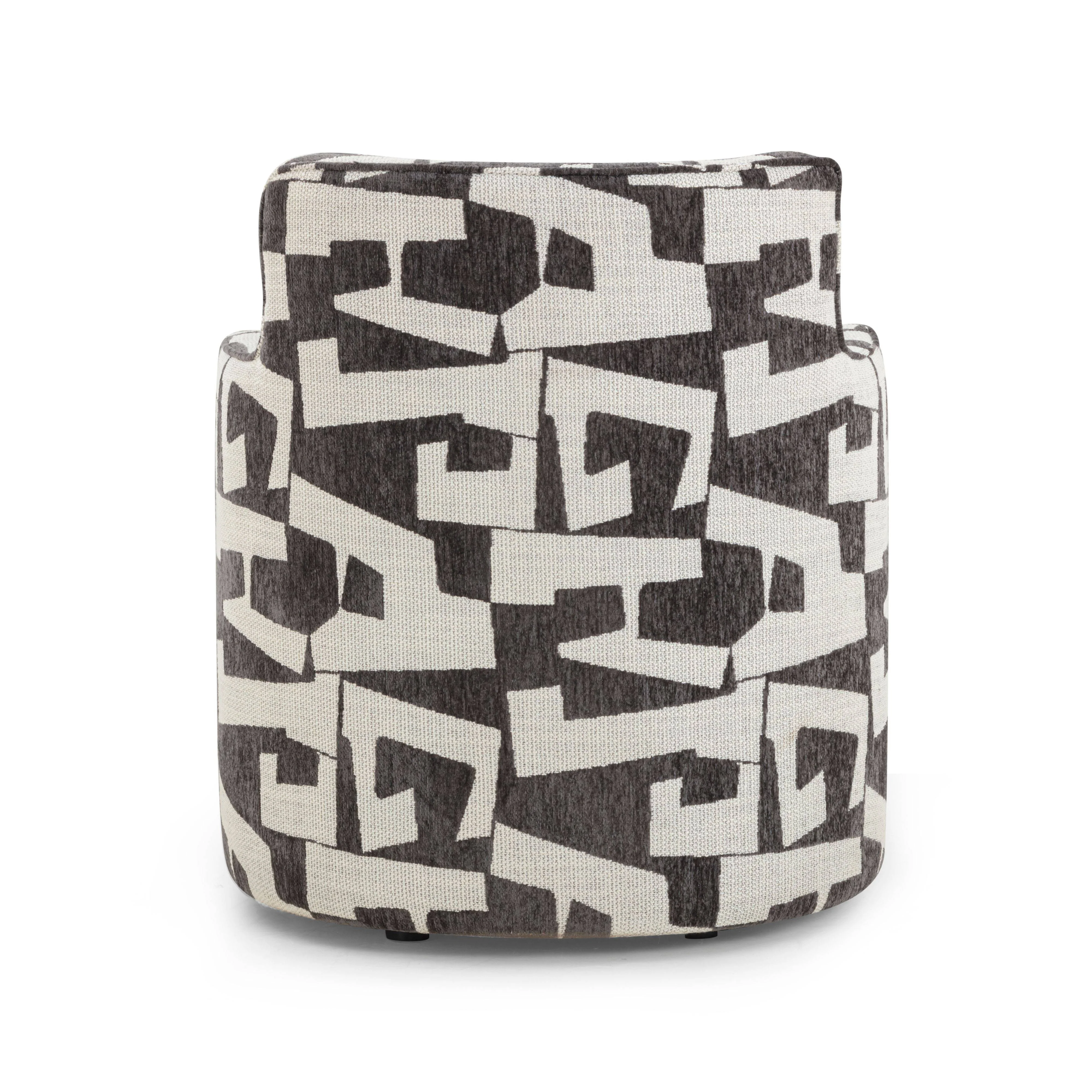 Passe Black Performance Jacquard Swivel Chair - Image 6