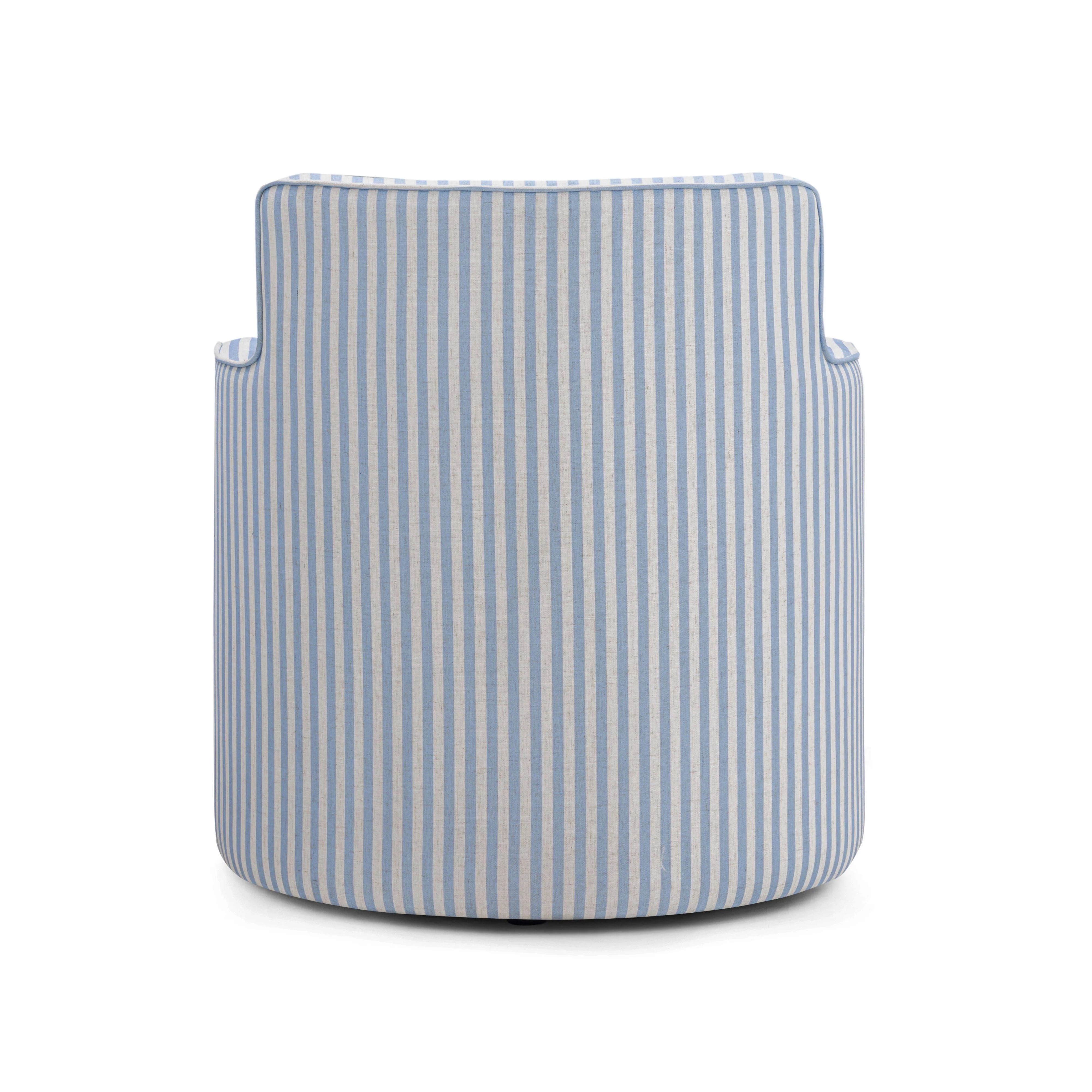 Passe Striped Linen Swivel Chair - Image 6