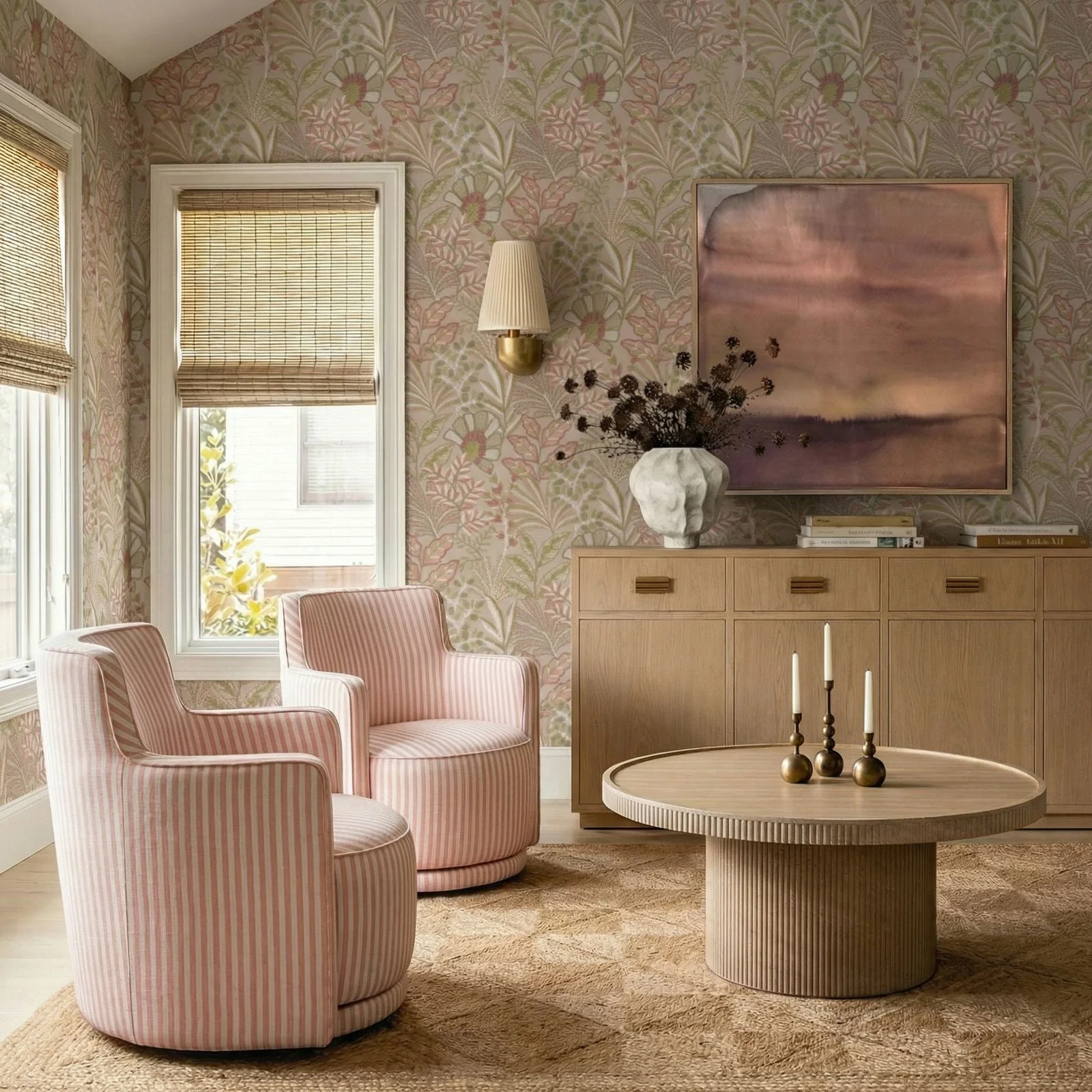 Passe Striped Linen Swivel Chair - Image 8