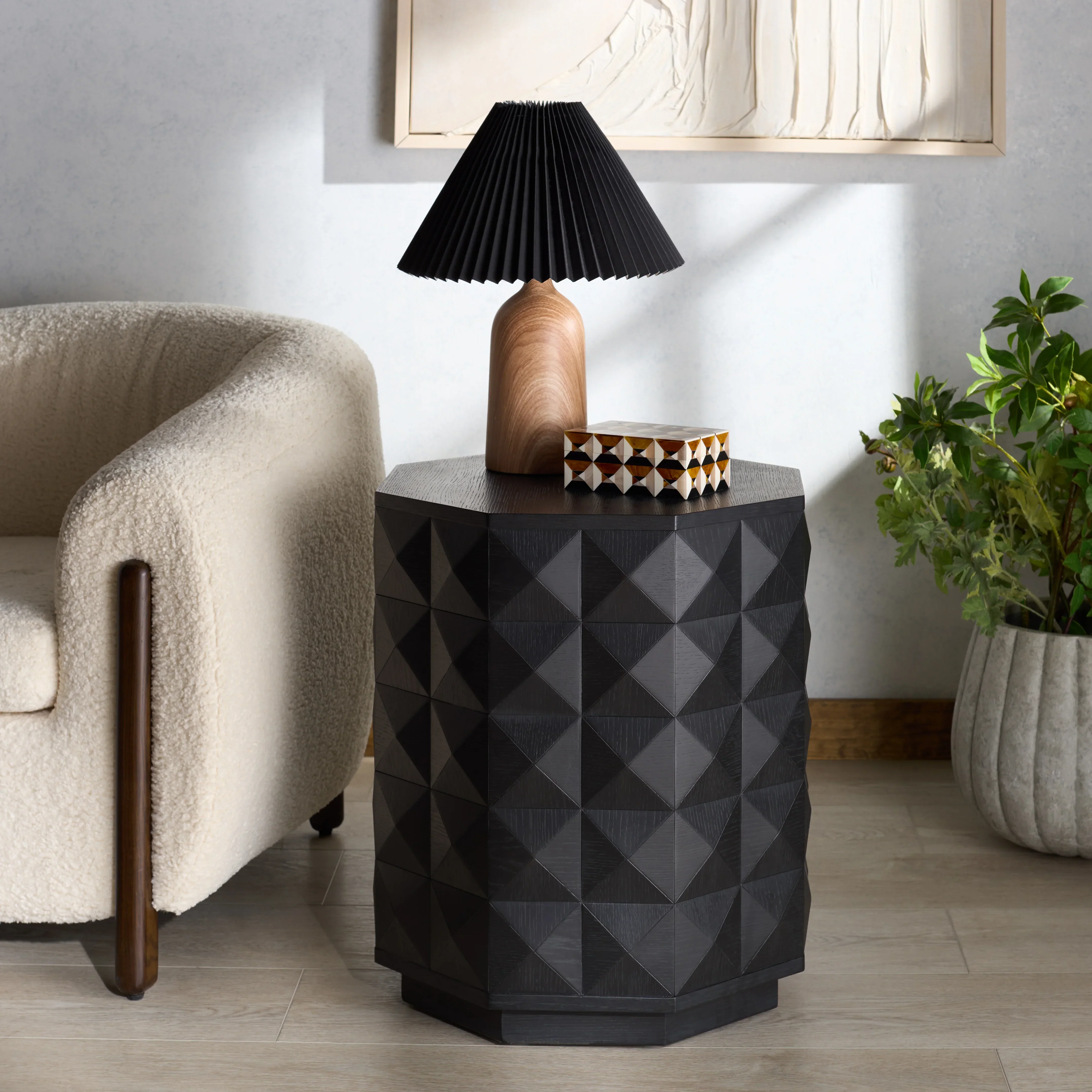 Patty Wood Octagon Accent Table - Image 4
