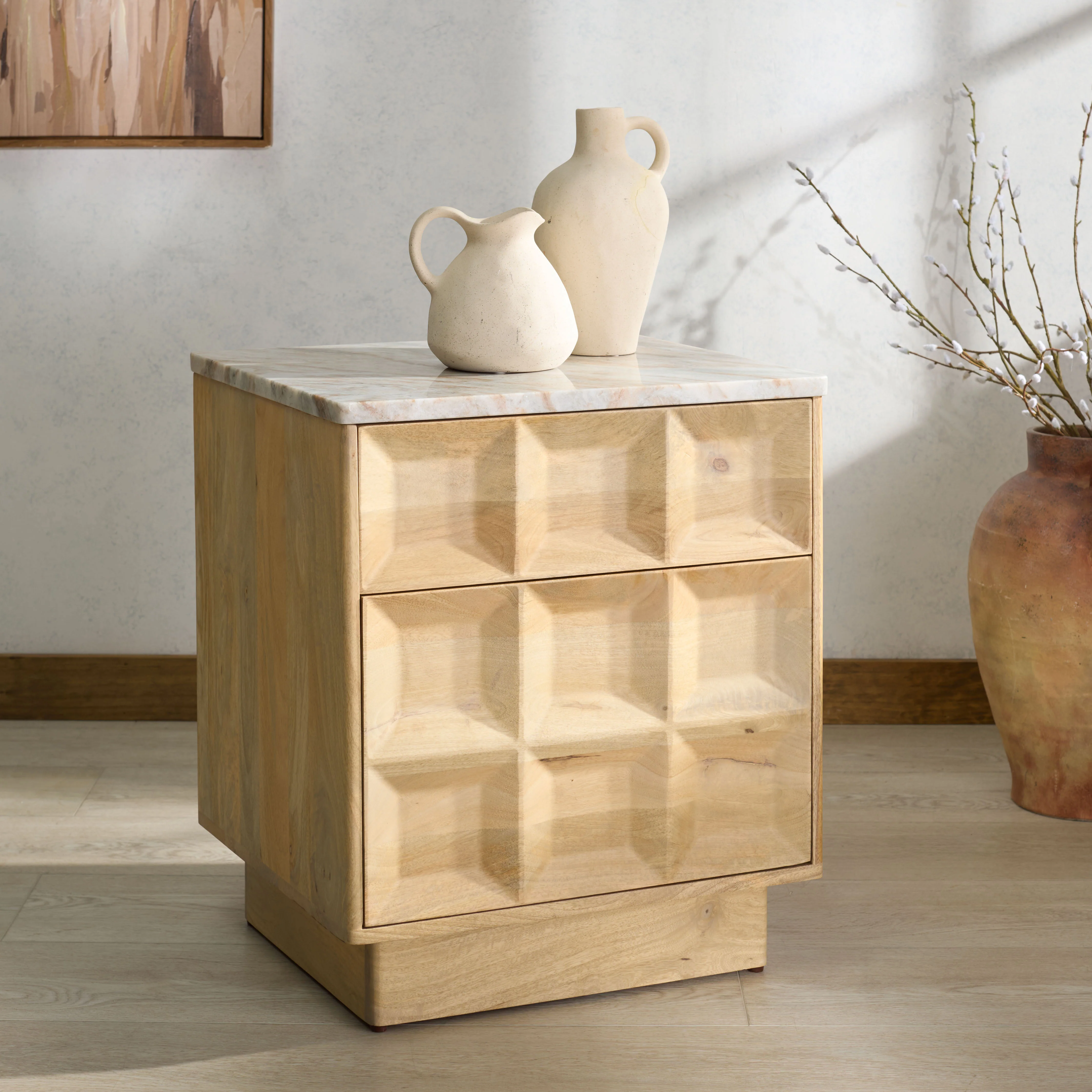 Paxter Marble Top Nightstand - Image 4