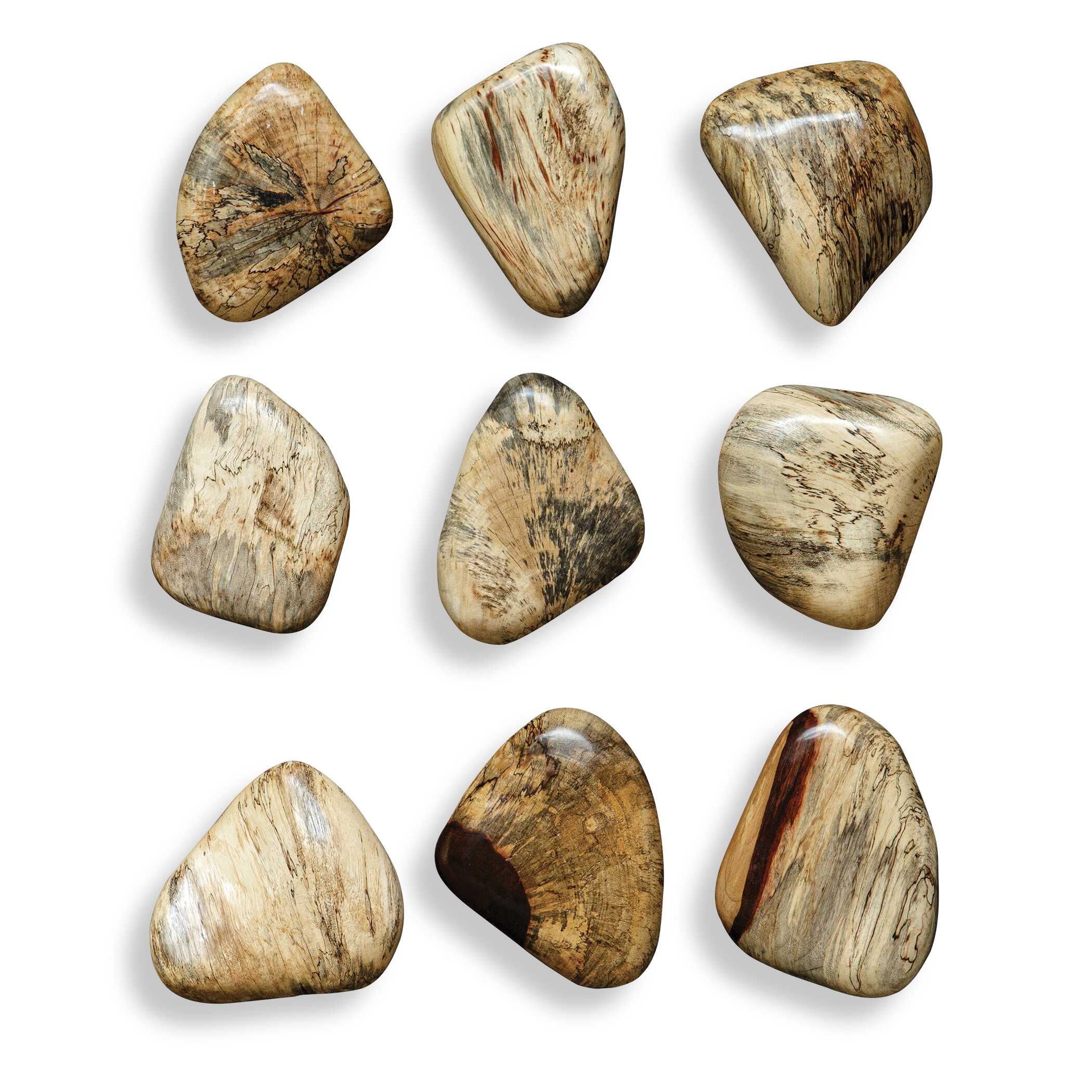 Pebbles Blonde Wood Wall Décor - Set of 9