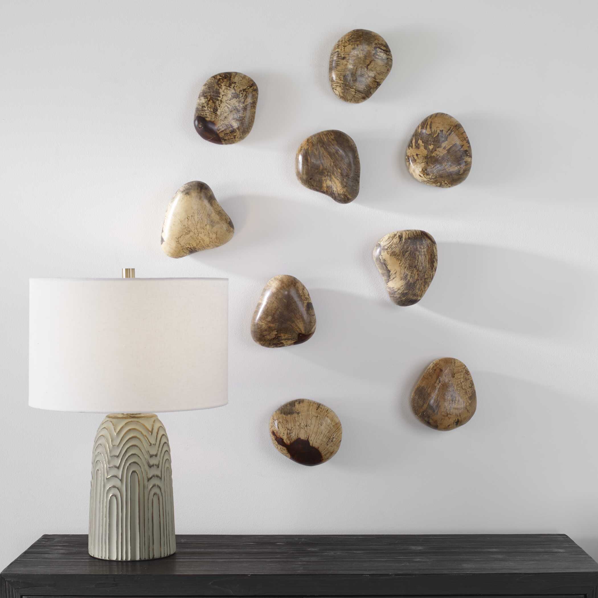 Pebbles Blonde Wood Wall Décor - Set of 9 - Image 2