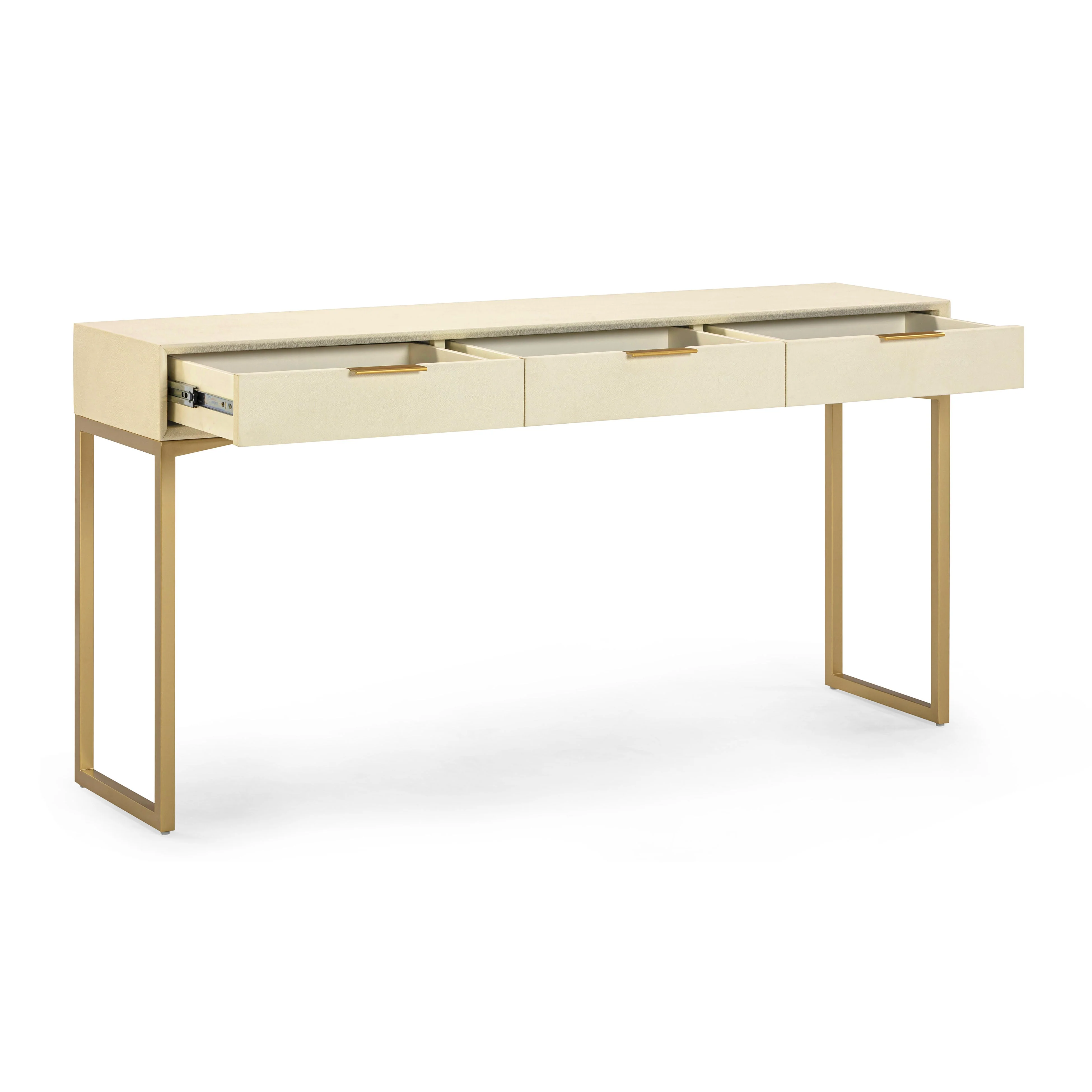 Pesce 59" Faux Shagreen 3-Drawer Console Table - Image 4