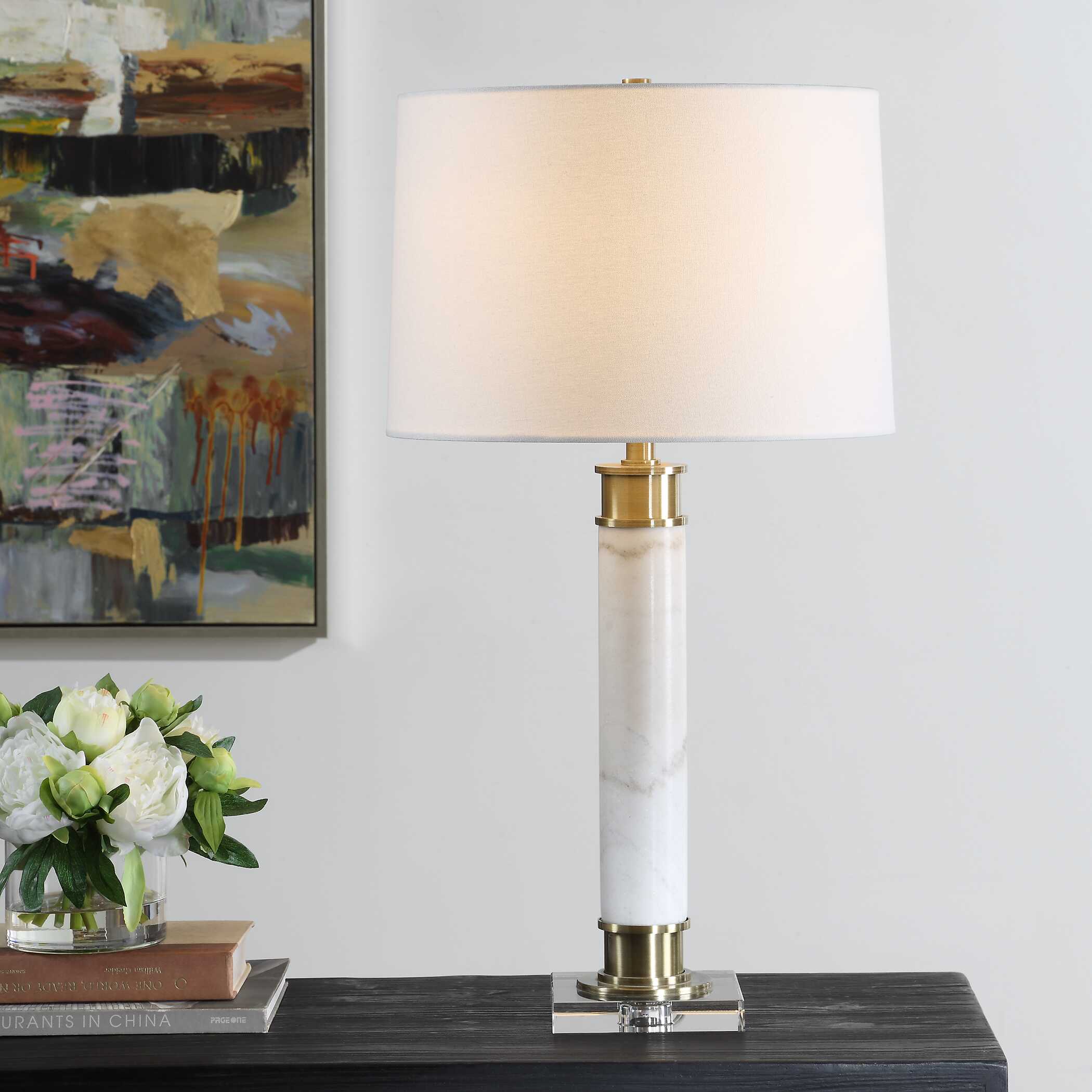 Plinth White Marble Table Lamp - Image 2