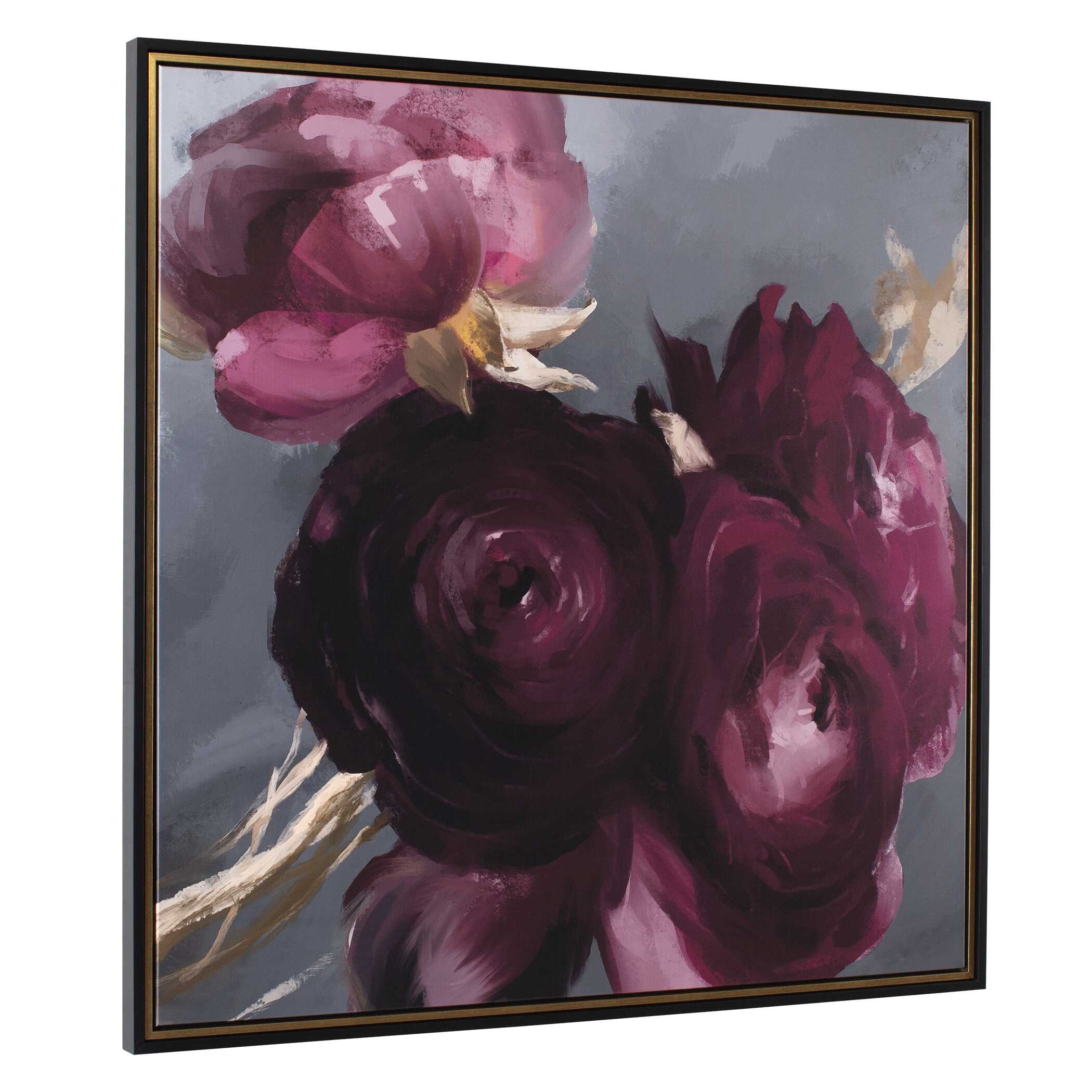Plum Ranculus Framed Floral Art - Image 4