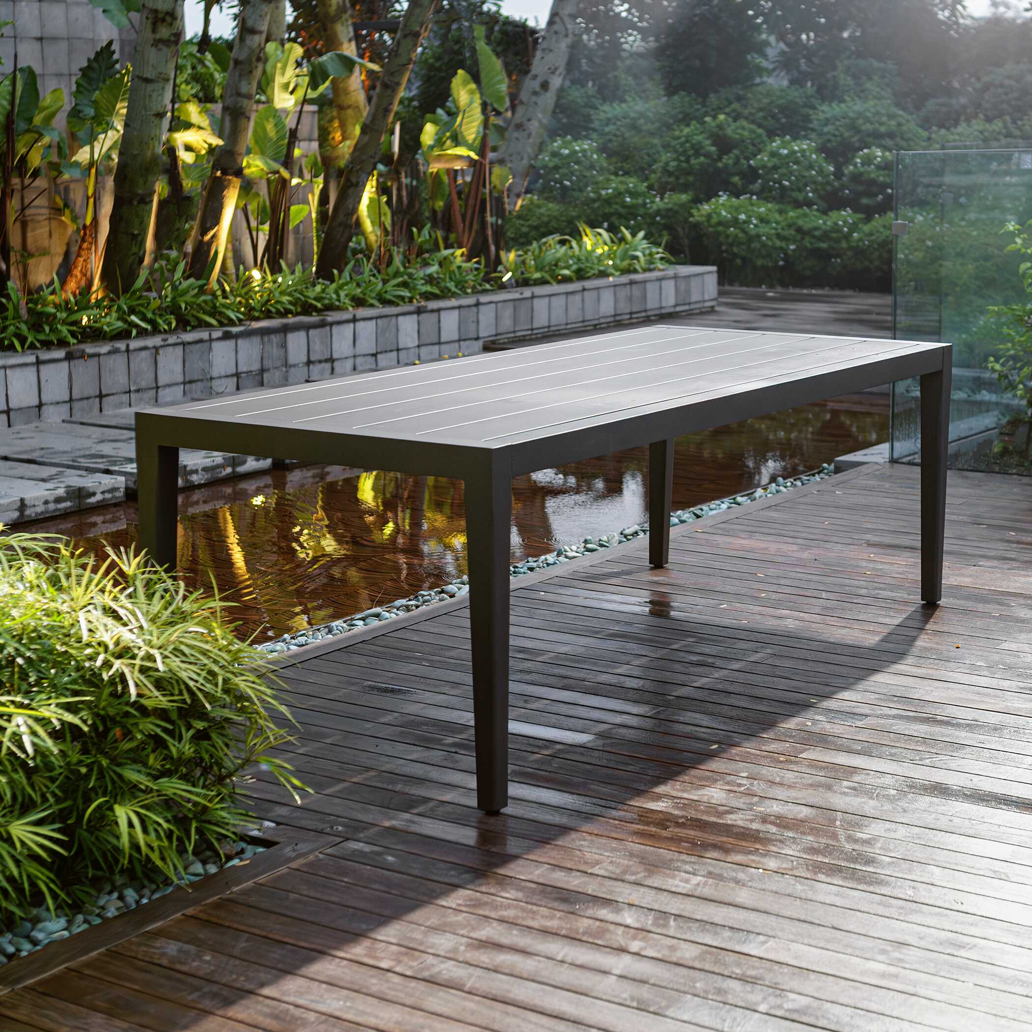 Polanco Outdoor Aluminum Dining Table - Image 4