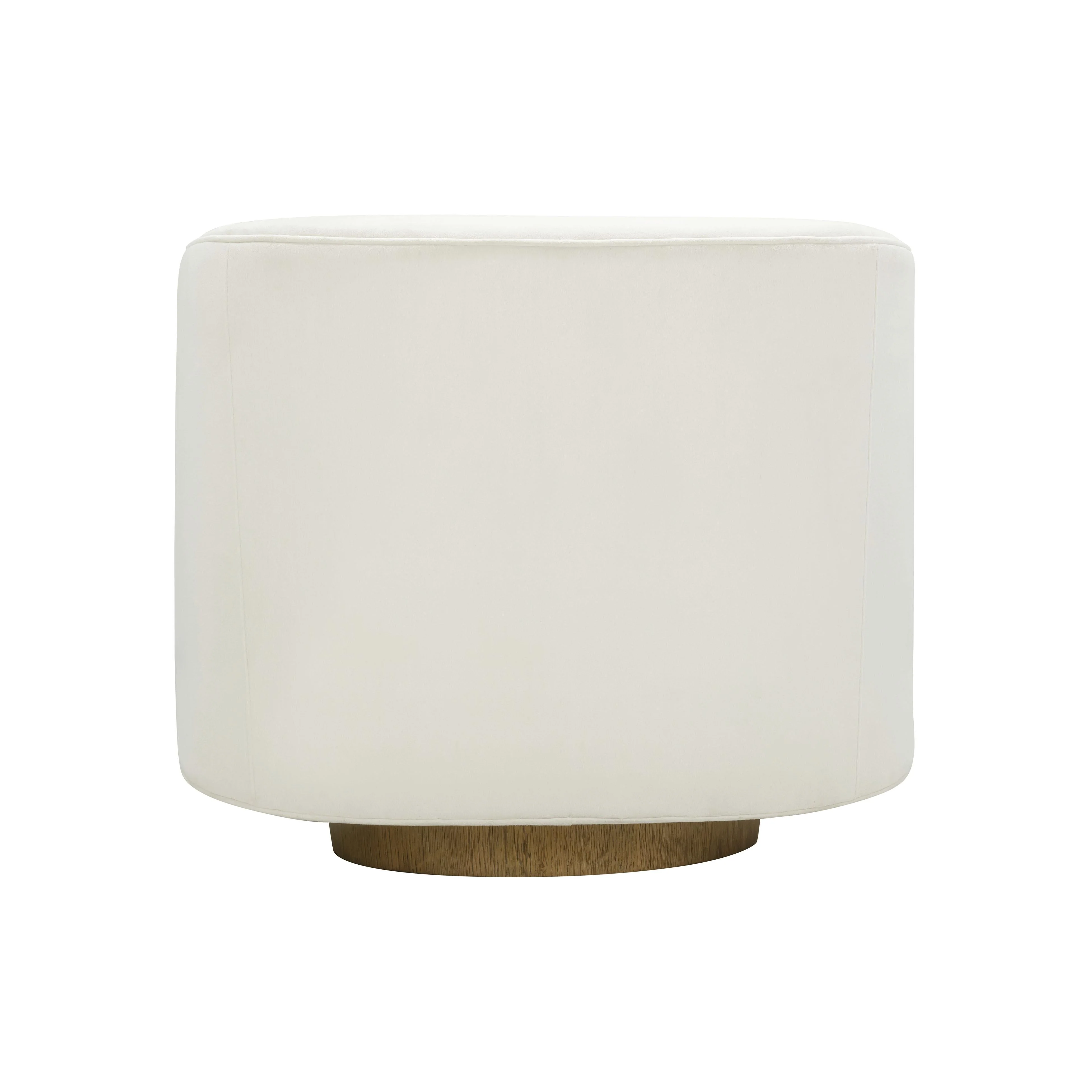 Presley Cream Performance Velvet Swivel Accent Chair - Image 5