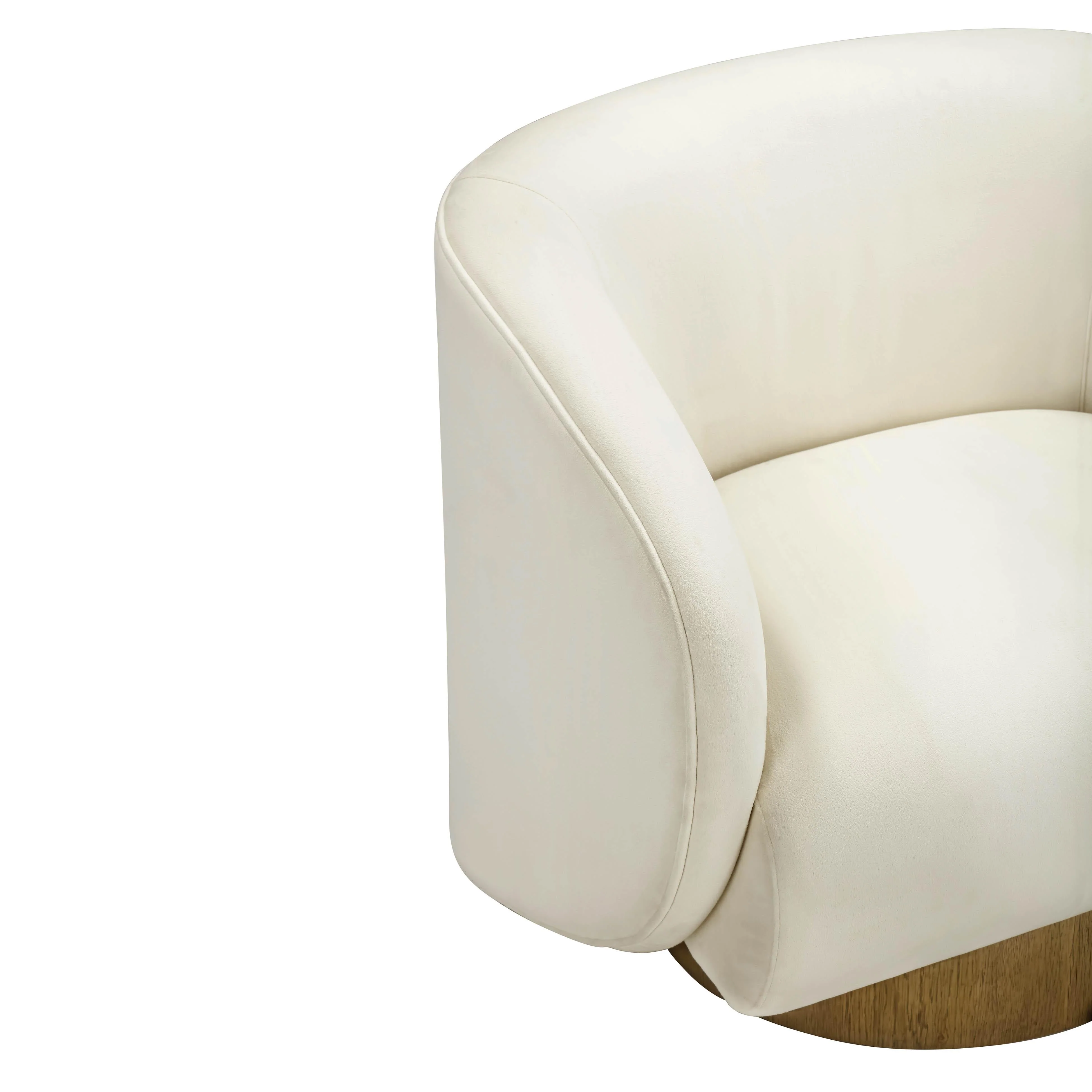 Presley Cream Performance Velvet Swivel Accent Chair - Image 6