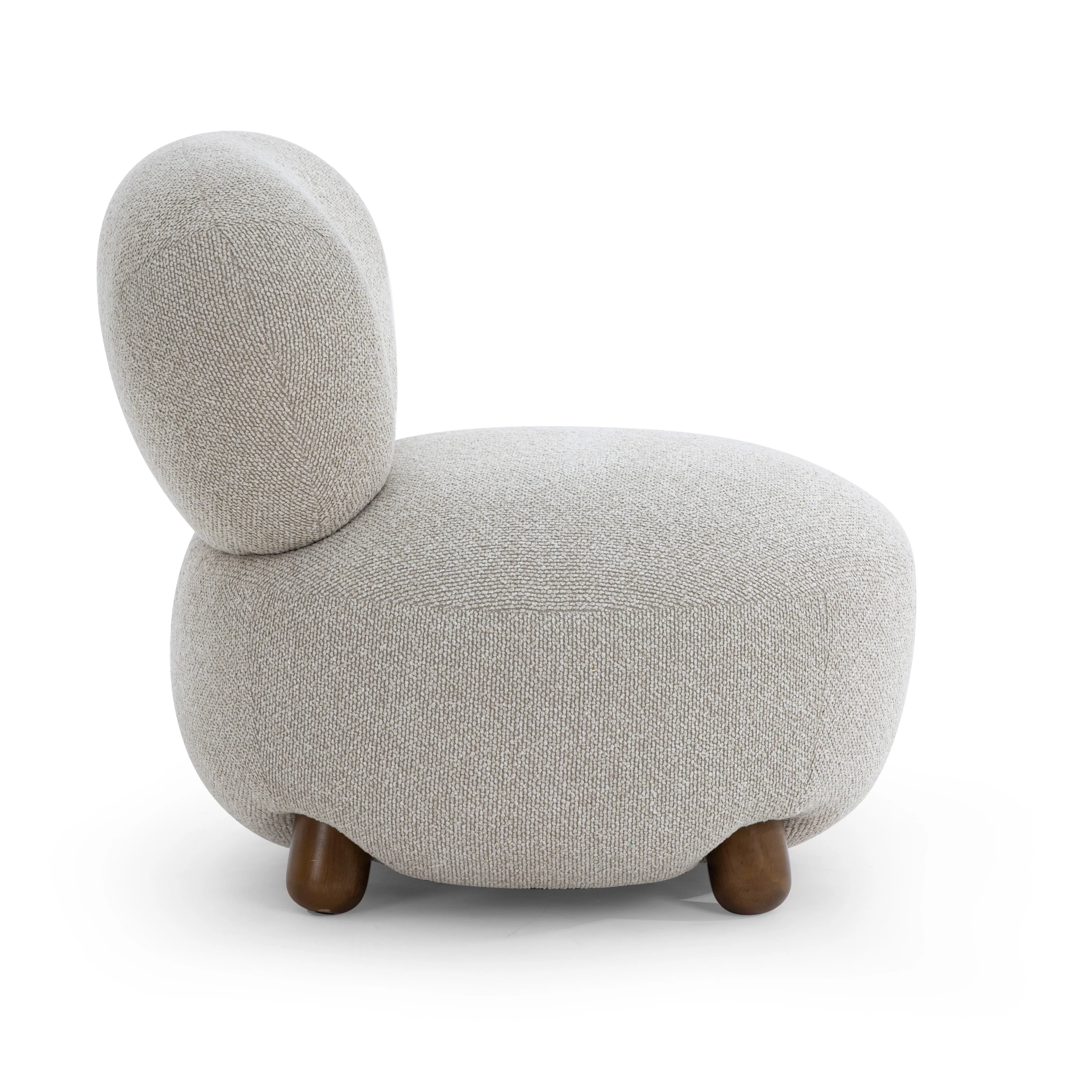 Pucker Warm Grey Performance Boucle Accent Chair - Image 6