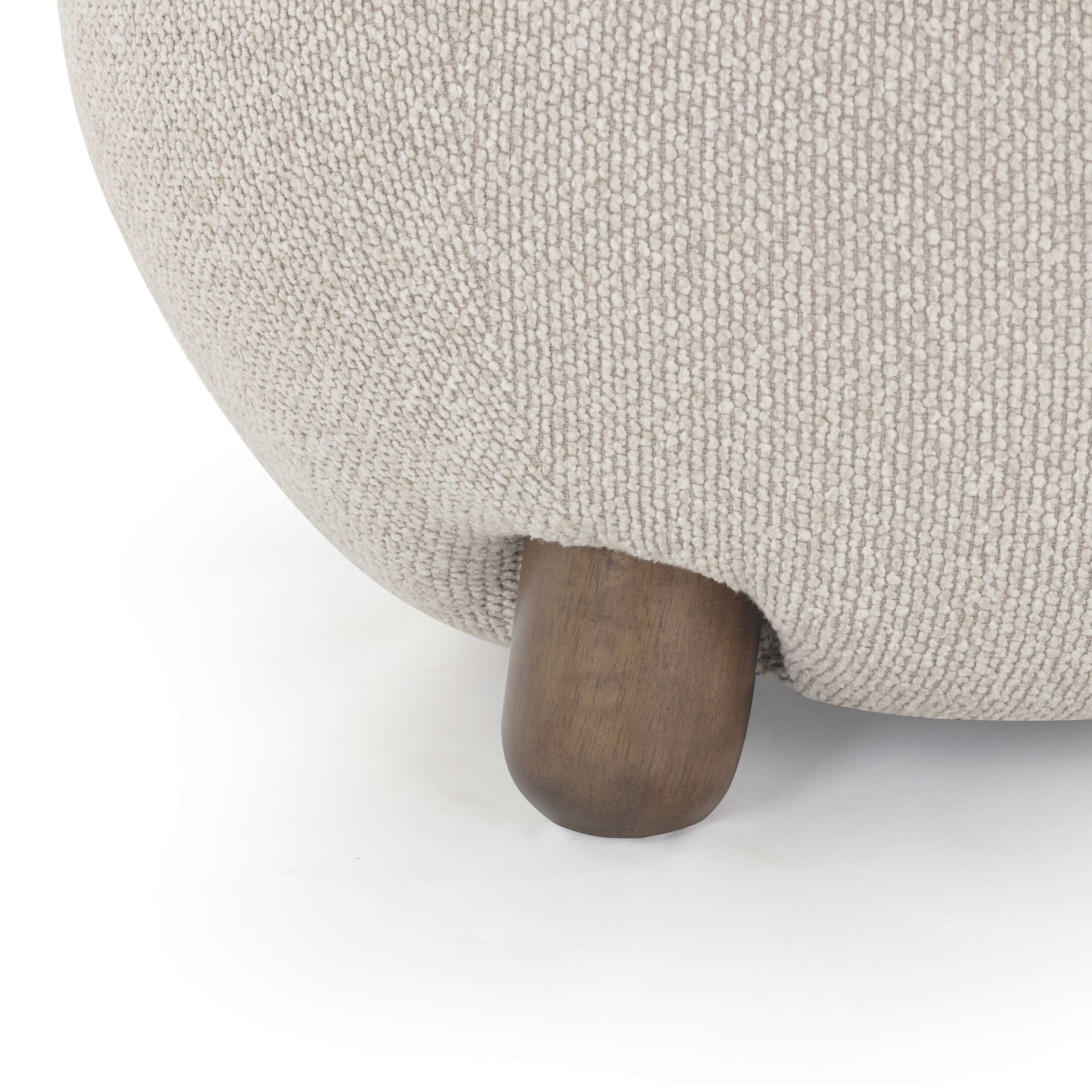 Pucker Warm Grey Performance Boucle Ottoman - Image 5