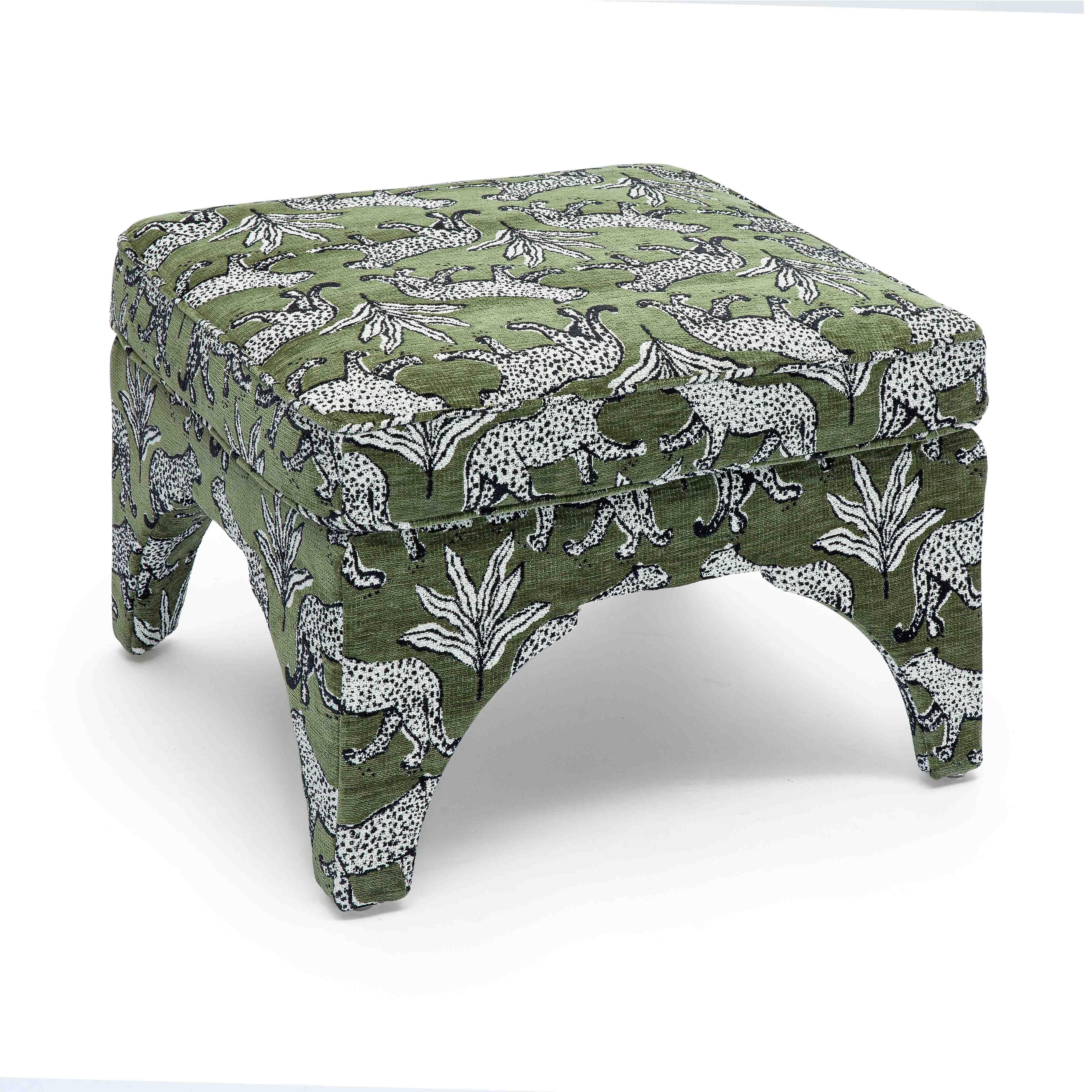 Raji Leopard Performance Jacquard Ottoman - Image 10
